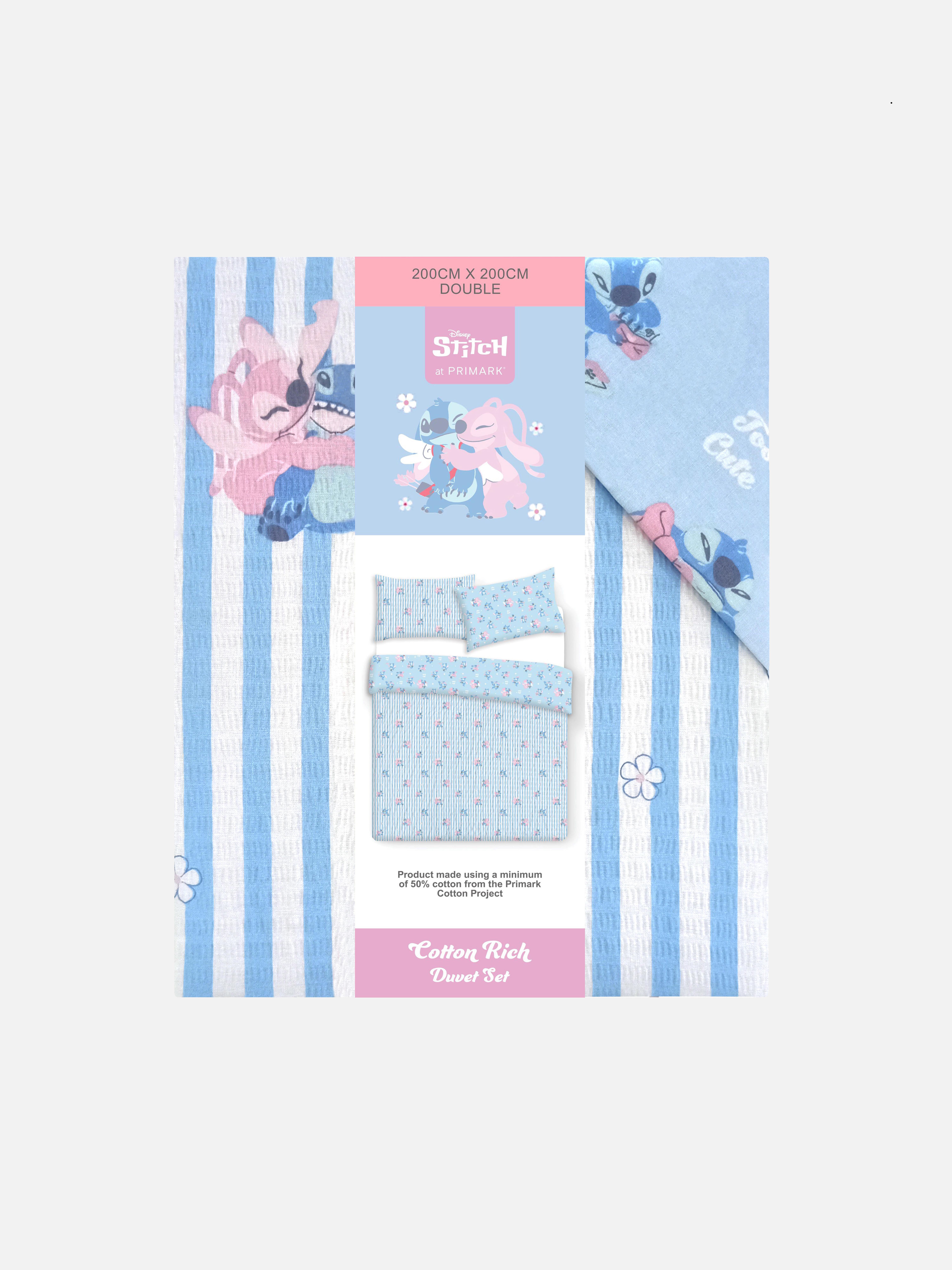 Geruit tweepersoons dekbedovertrek Disney's Stitch