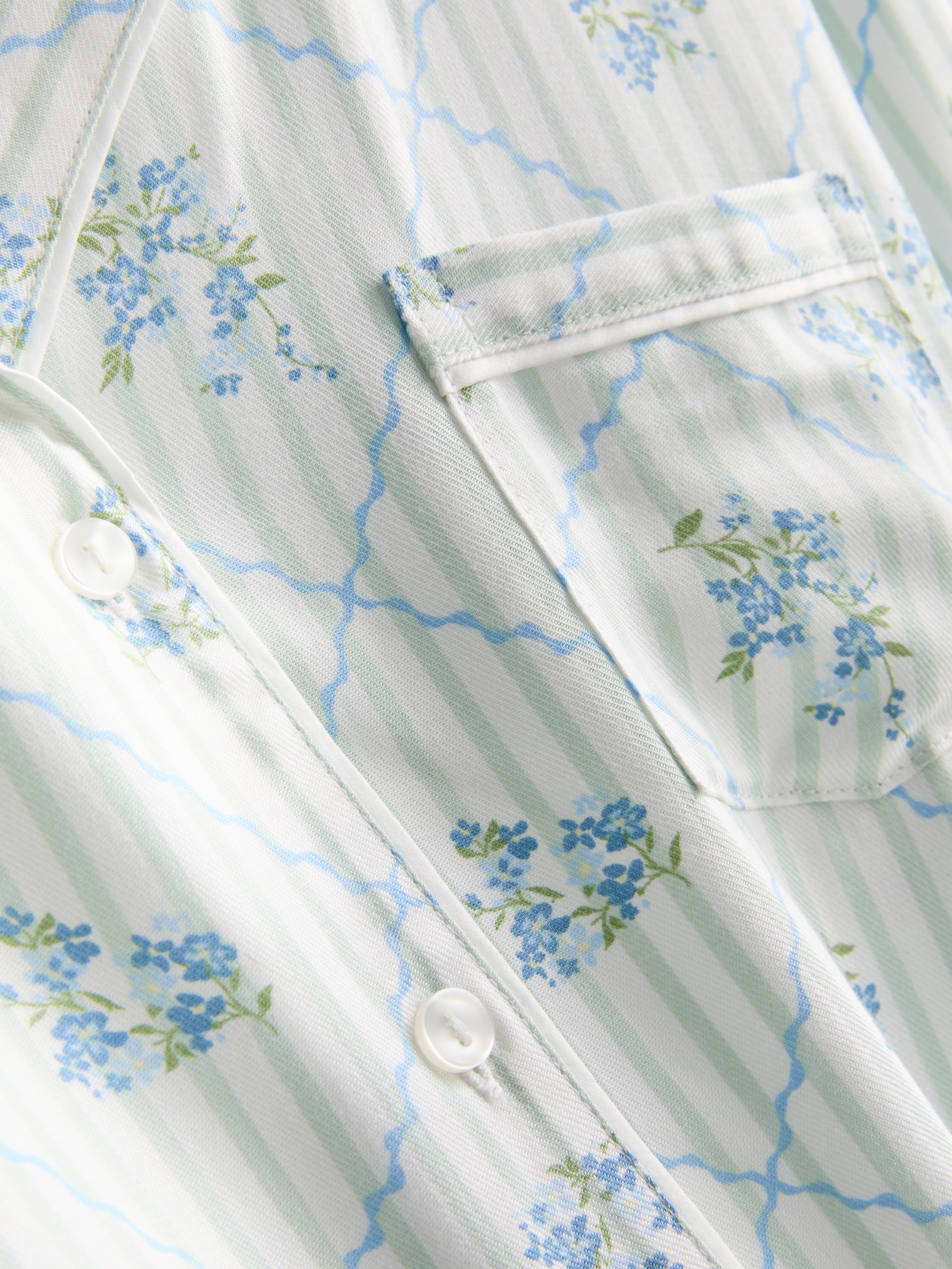 Women's Light Green Twill Boyfriend Pajamas