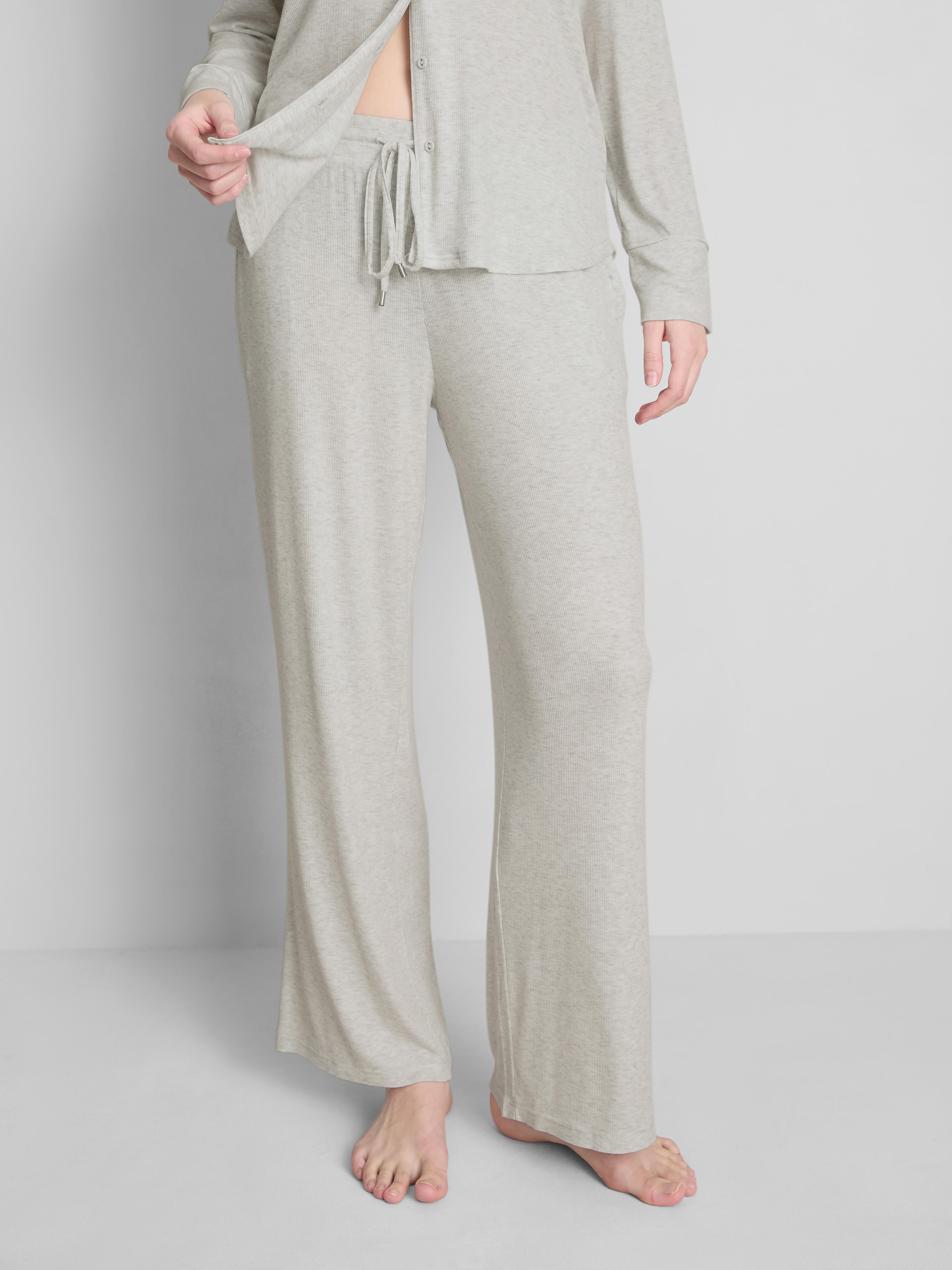 Ribbed Relaxed Drawstring Pajama Bottoms
