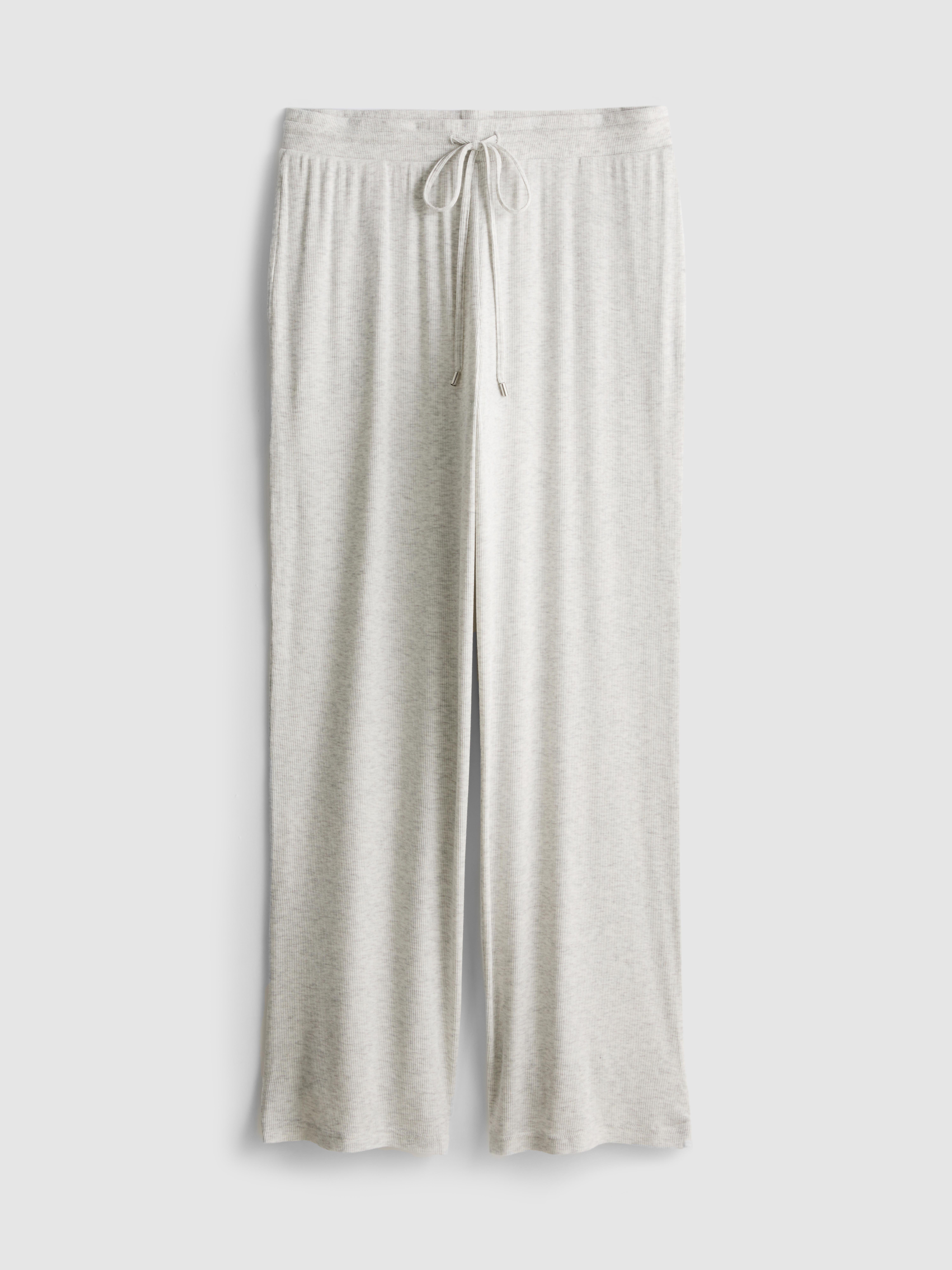 Ribbed Relaxed Drawstring Pajama Bottoms