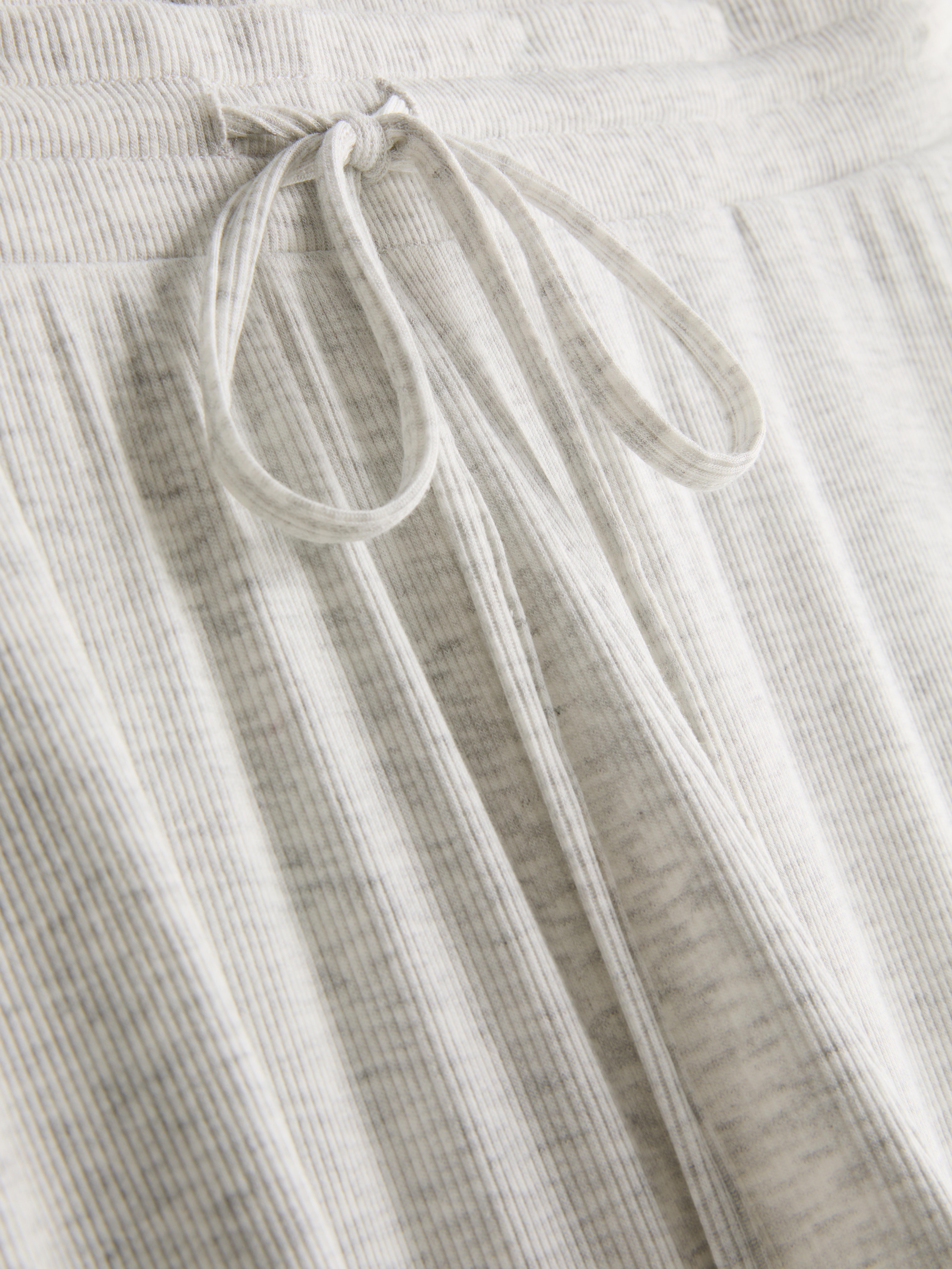 Ribbed Relaxed Drawstring Pajama Bottoms