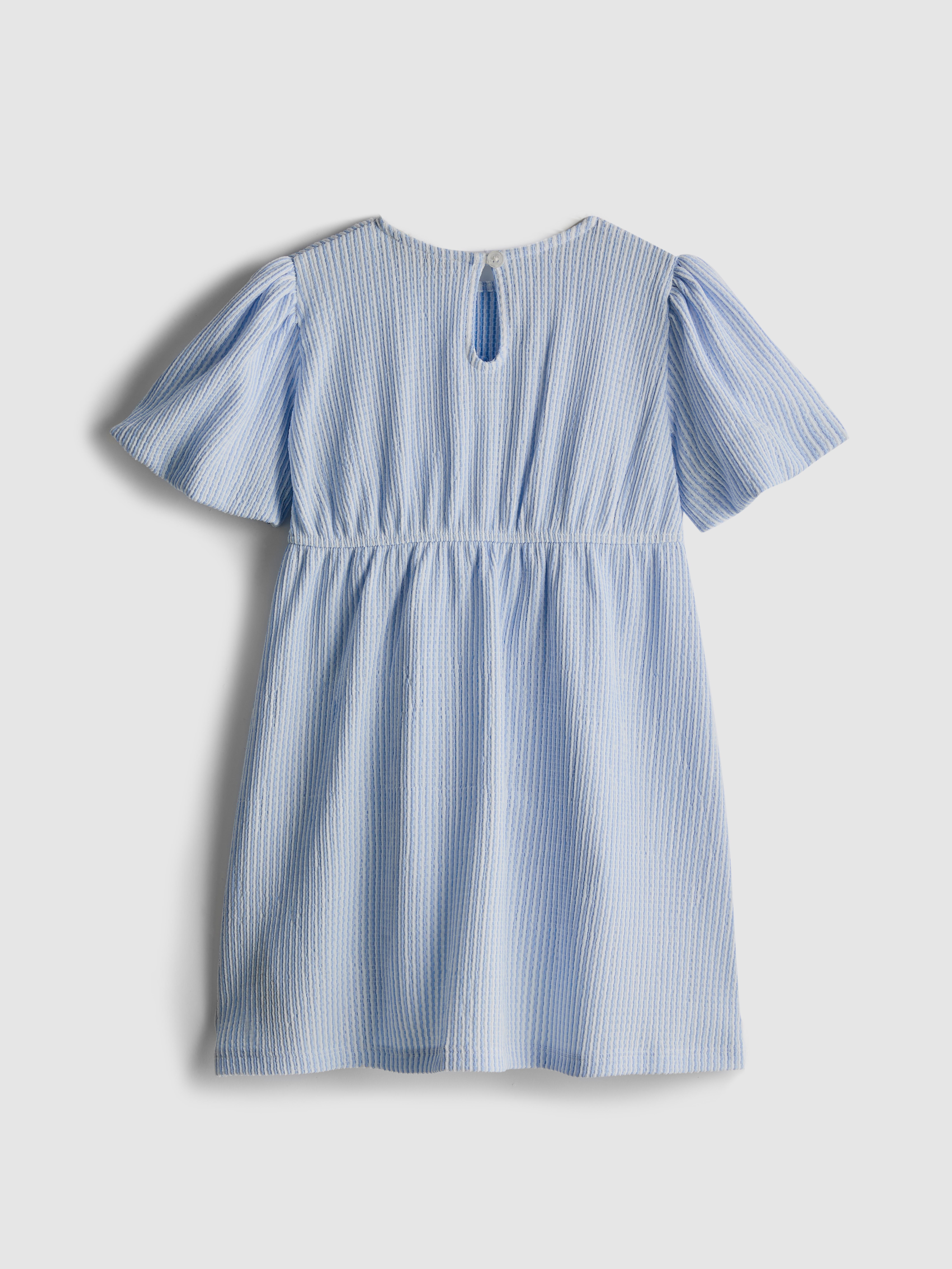 Girls Blue 1.5-8yrs | Stripe Bow Dress