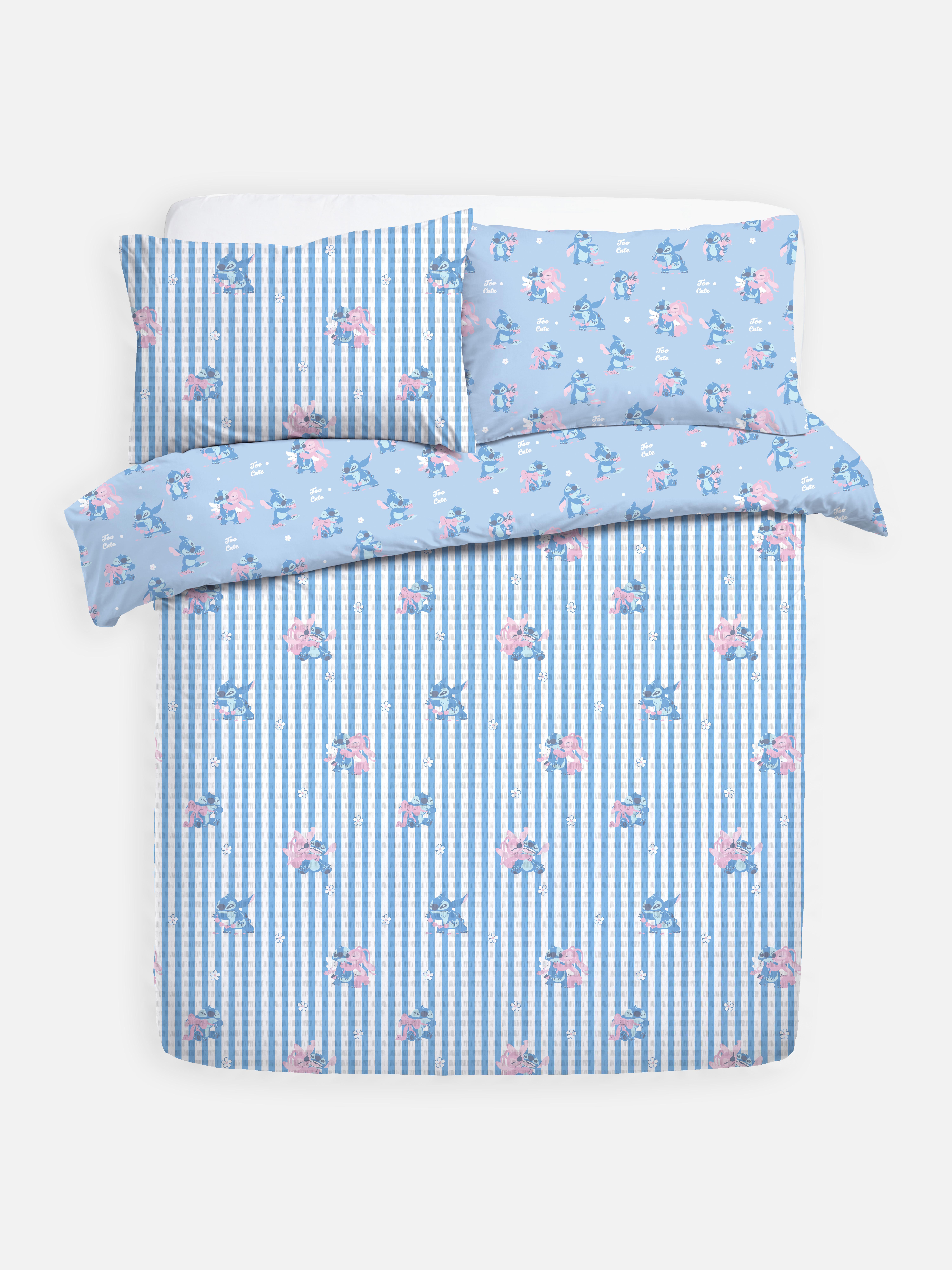 Kingsize geruite dekbedovertrekset Disney's Stitch