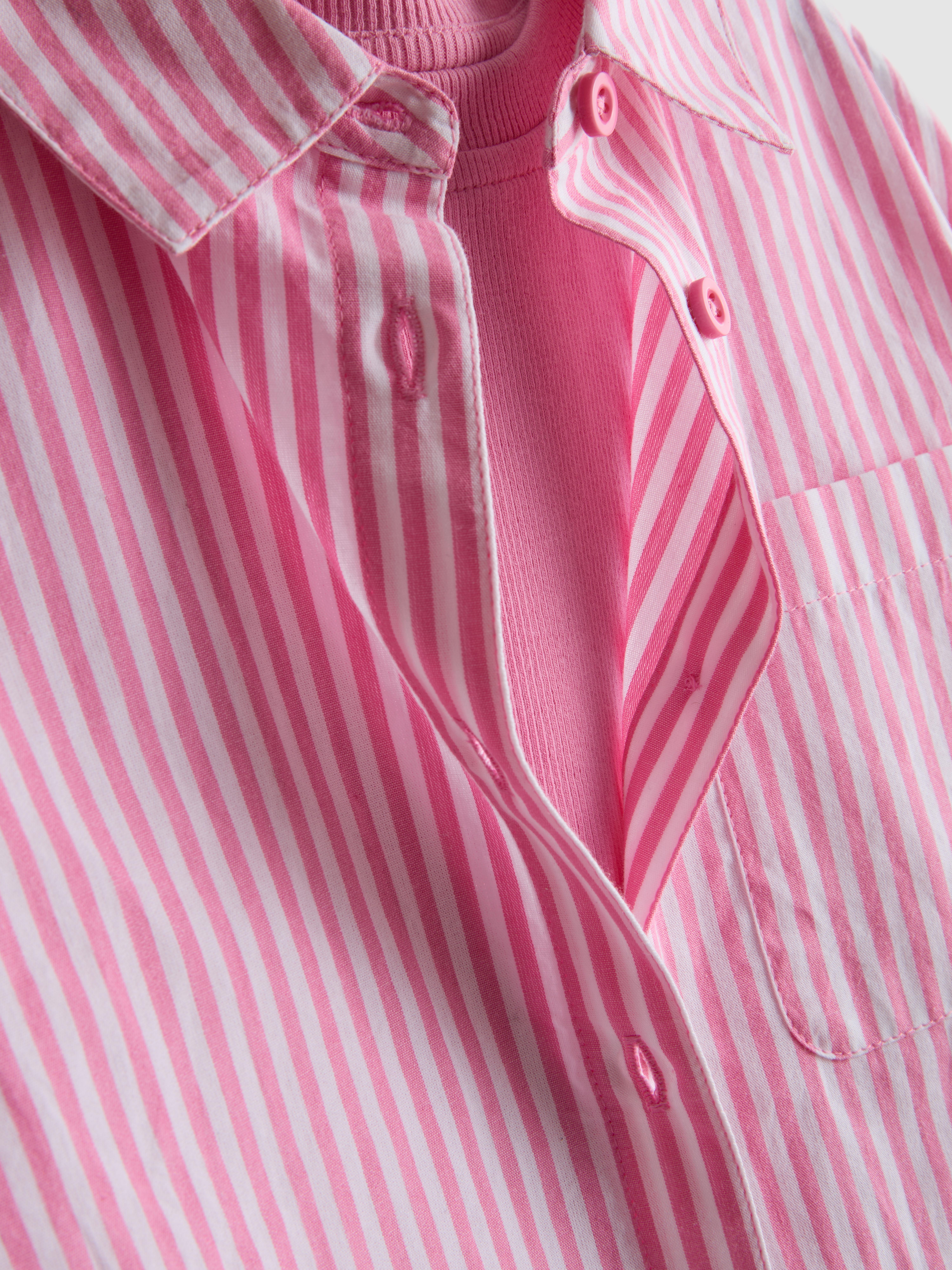 Girls Pink 1.5-8yrs | Tank and Striped Button-Down Set