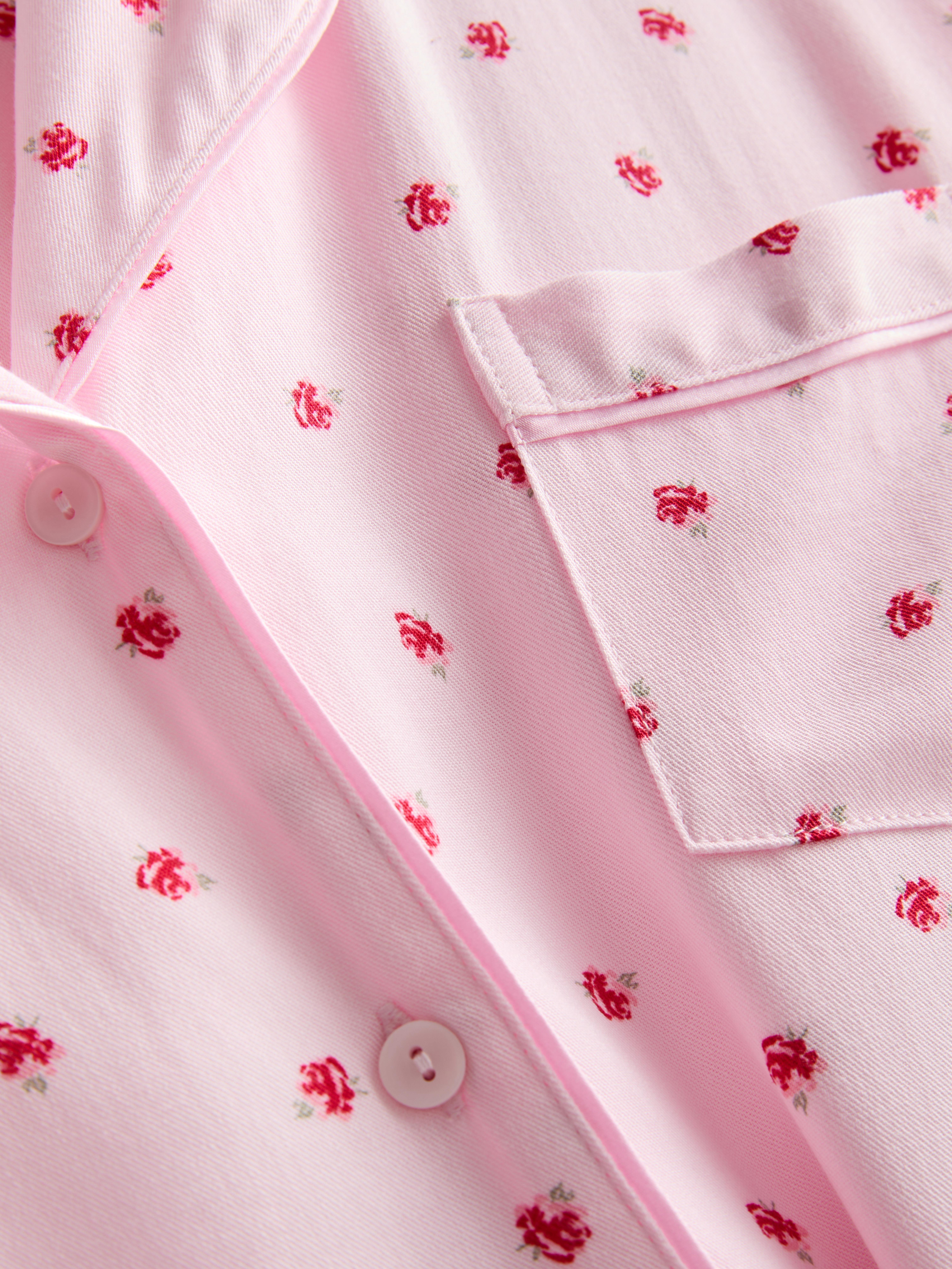 Women's Light Pink Twill Boyfriend Pajamas