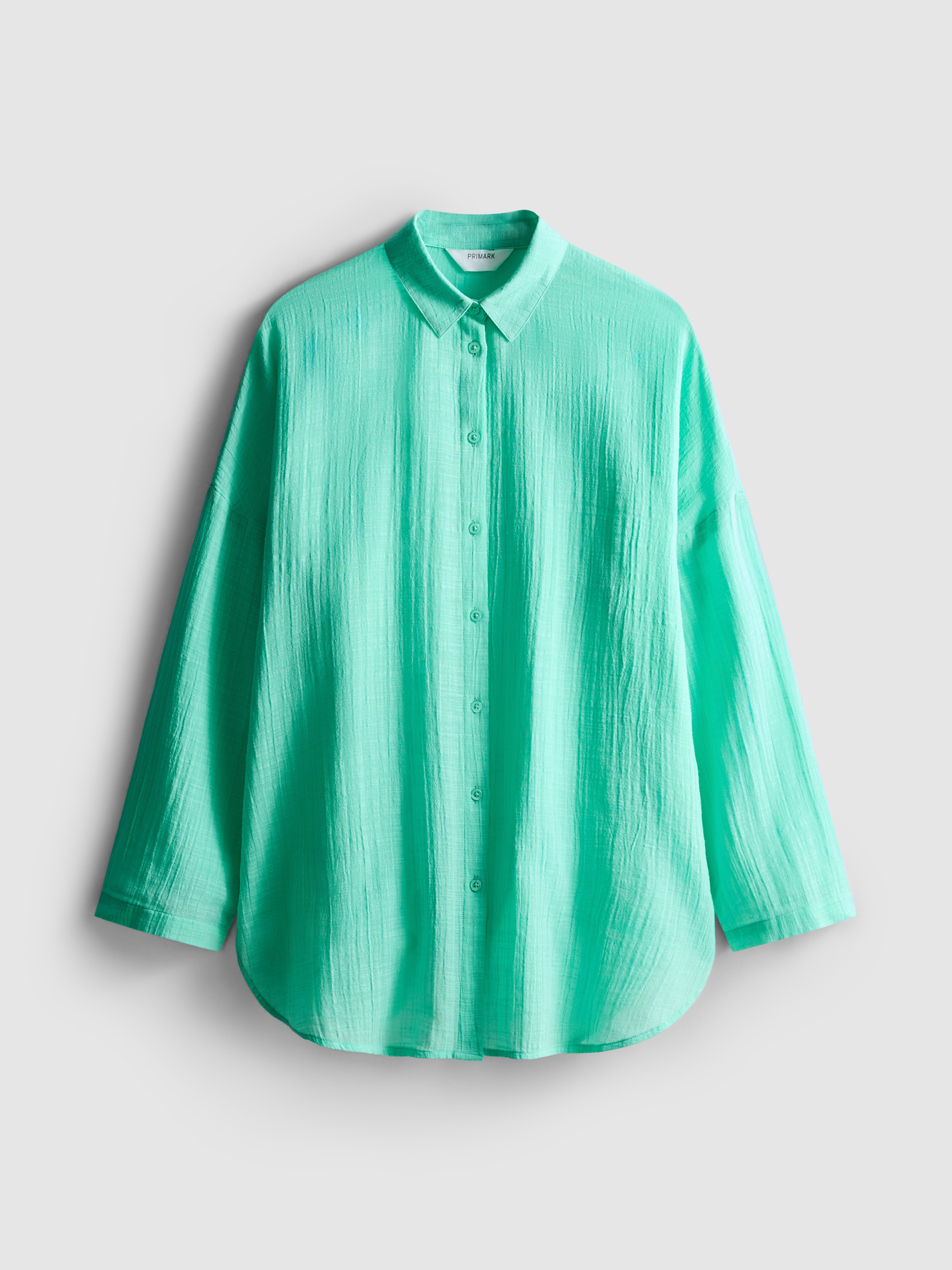 Women's Mint Button-Down Beach Shirt