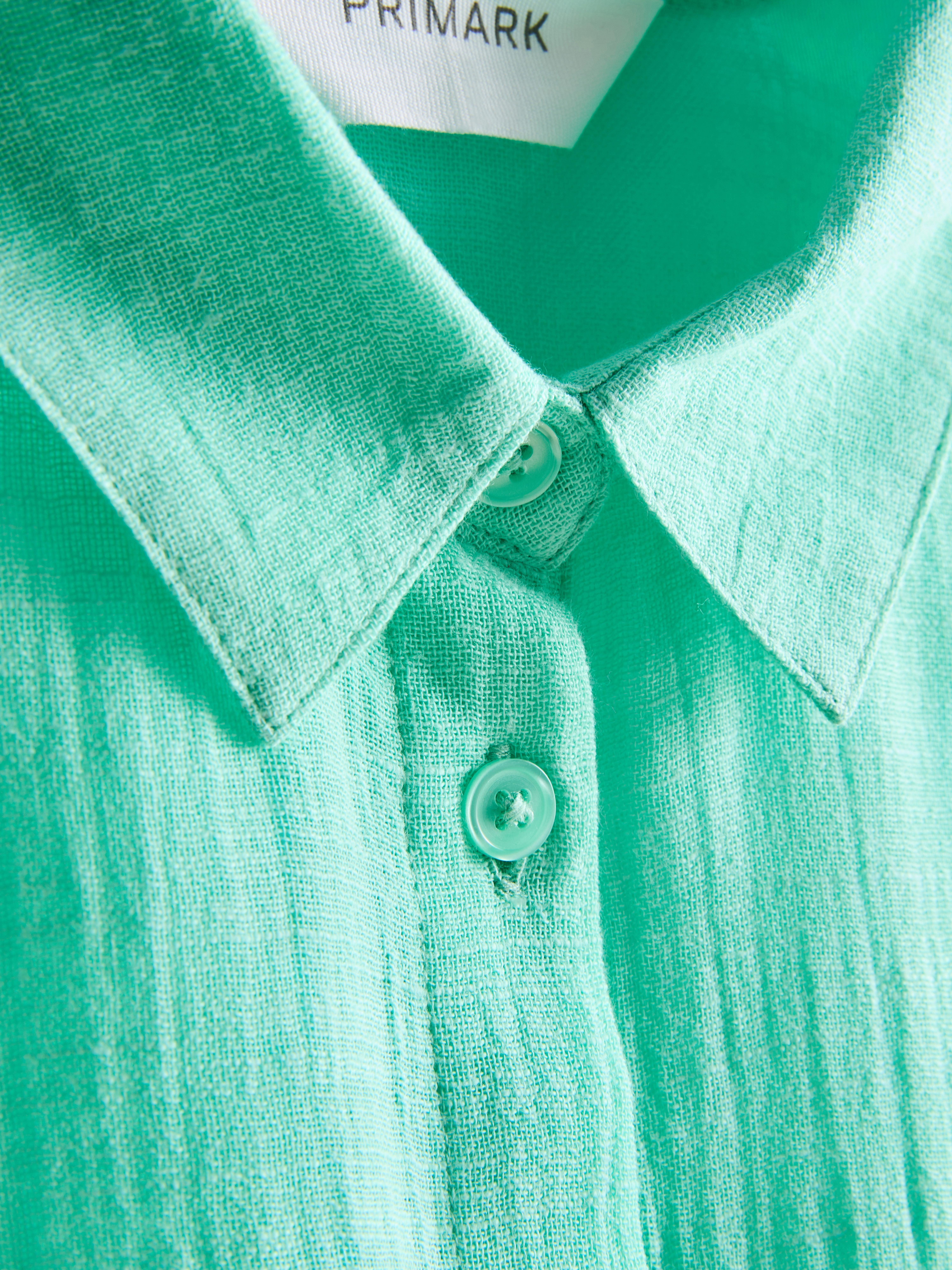Women's Mint Button-Down Beach Shirt