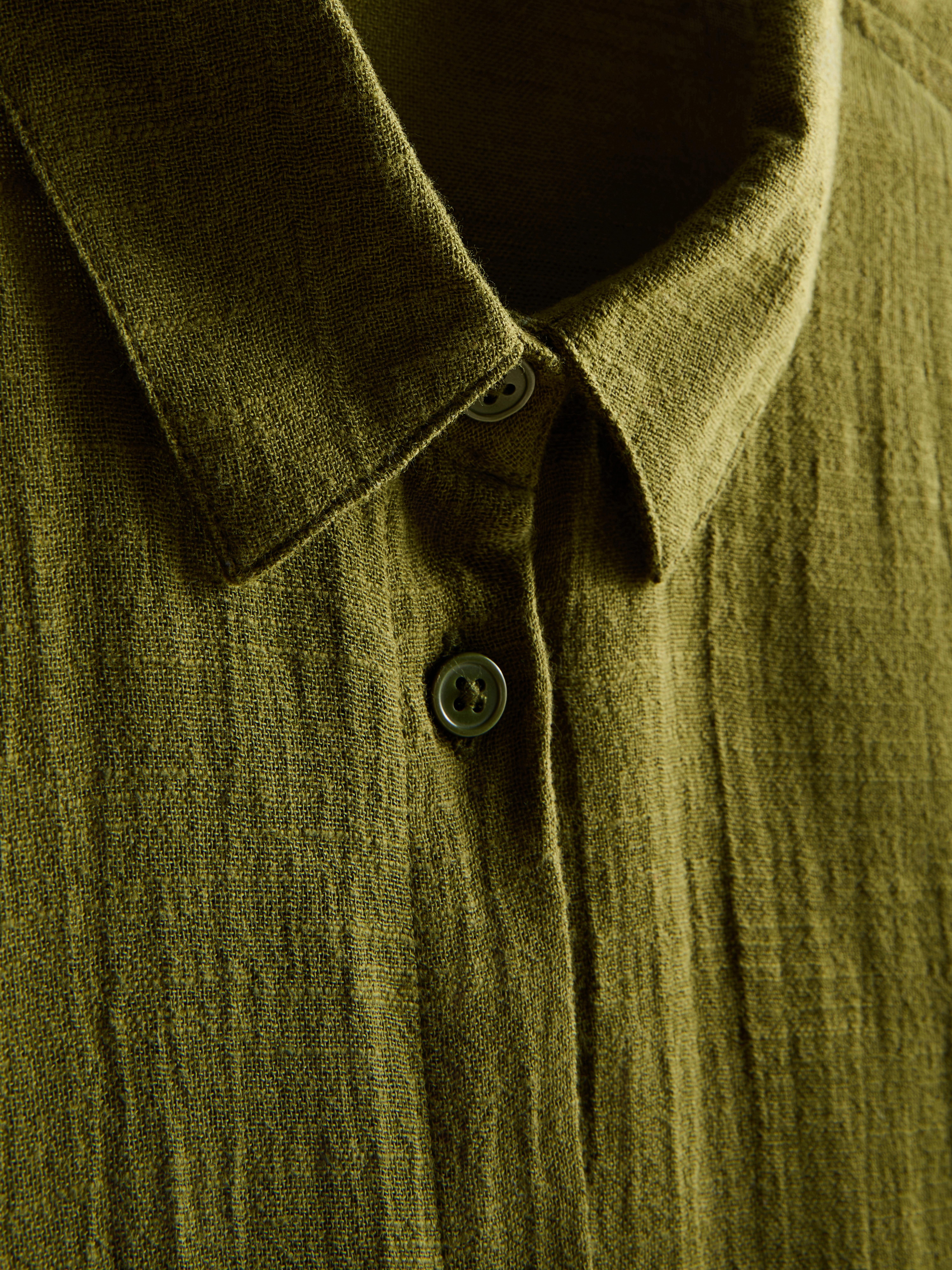 Women's Olive Button-Down Beach Shirt
