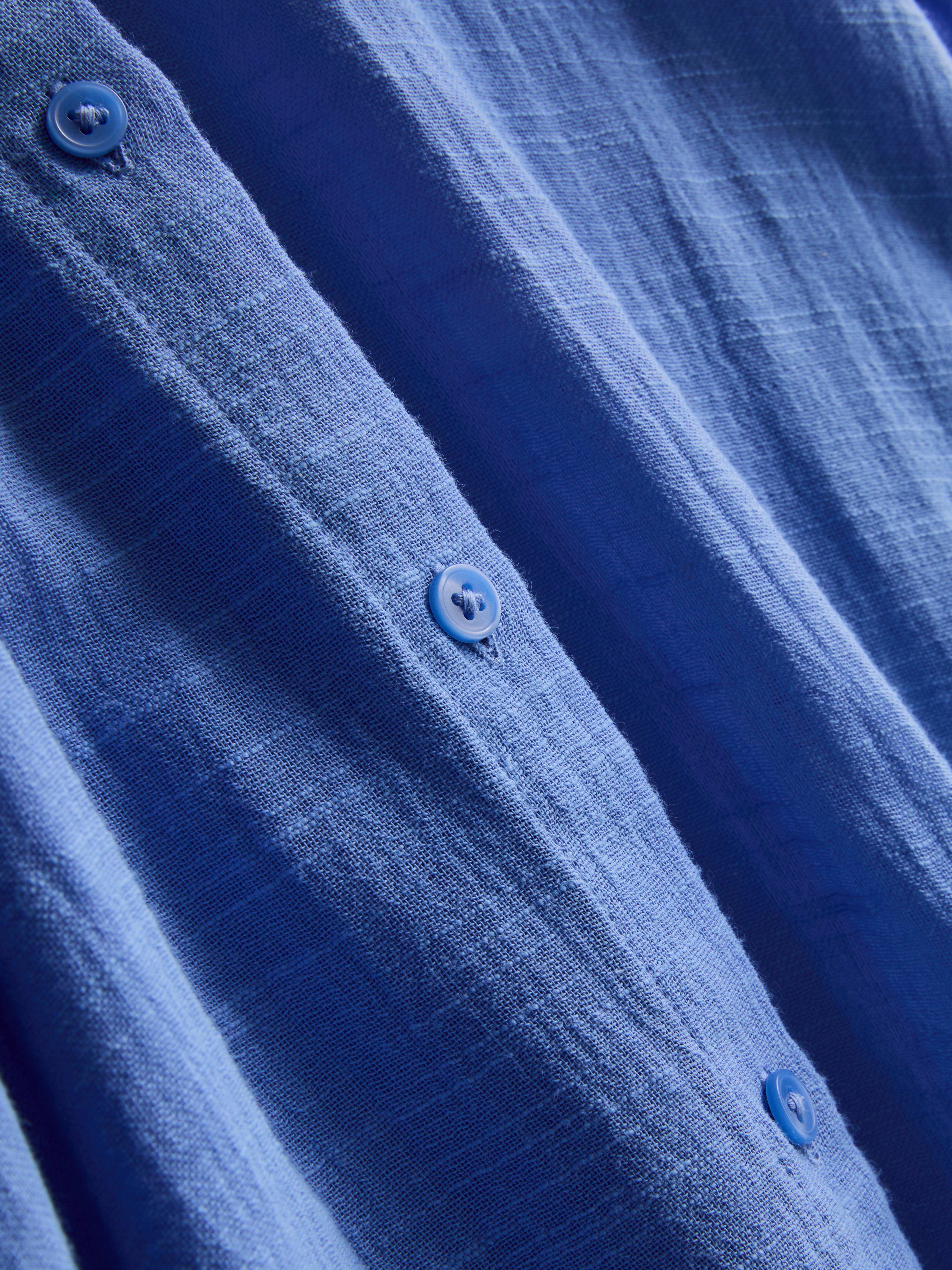 Women's Blue Button-Down Beach Shirt