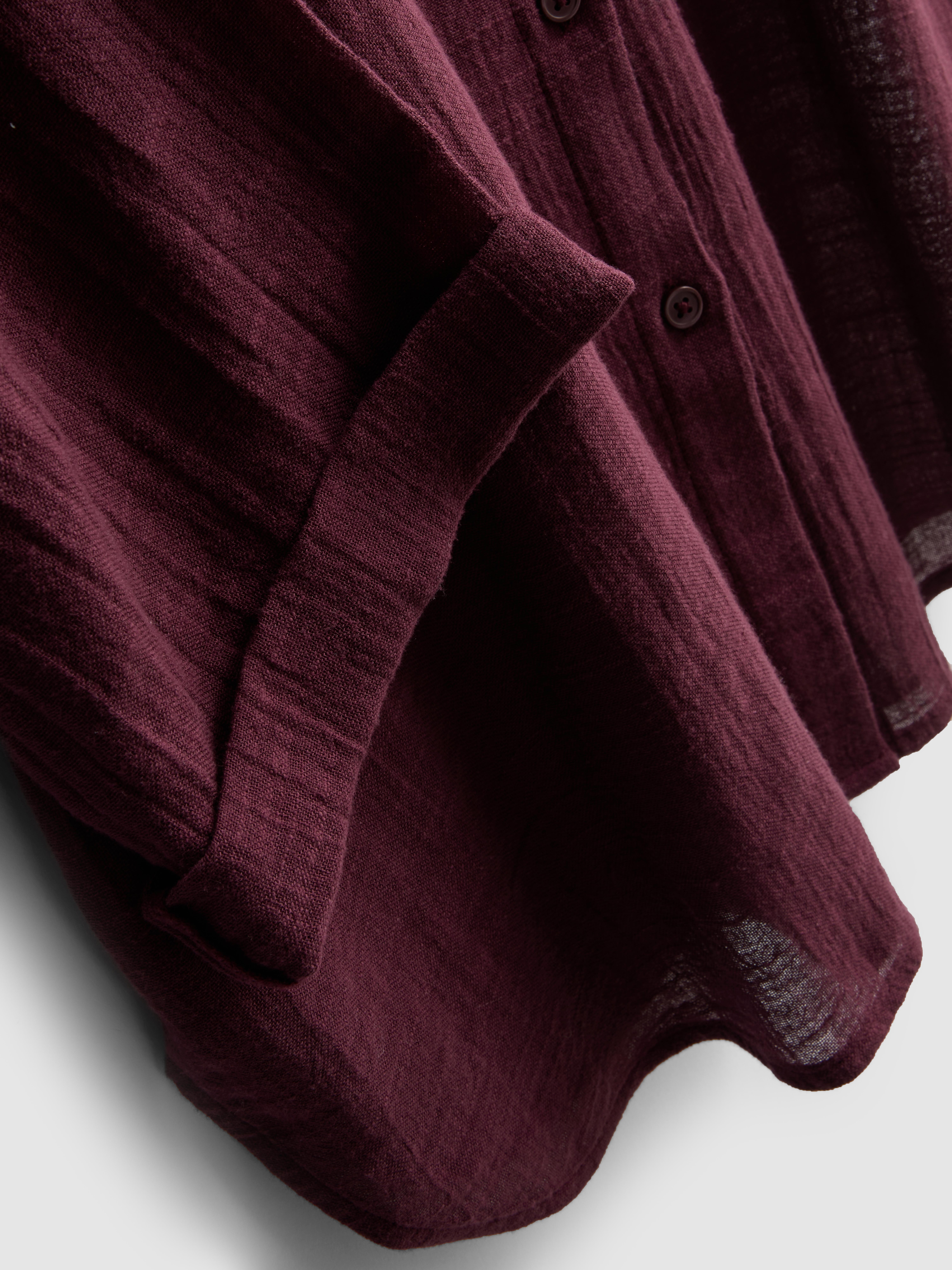 Women's Dark Purple Button-Down Beach Shirt