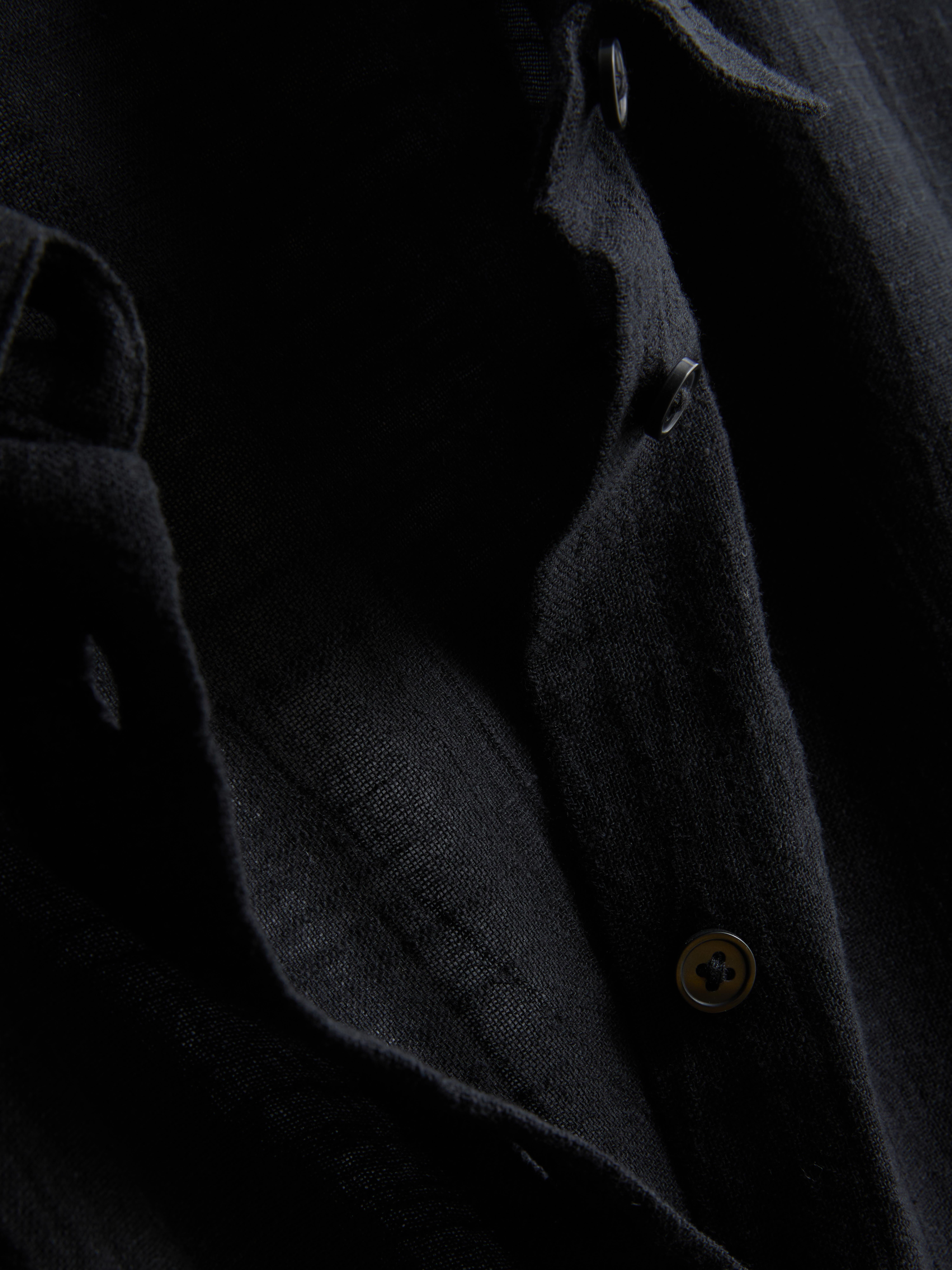 Women's Black Button-Down Beach Shirt