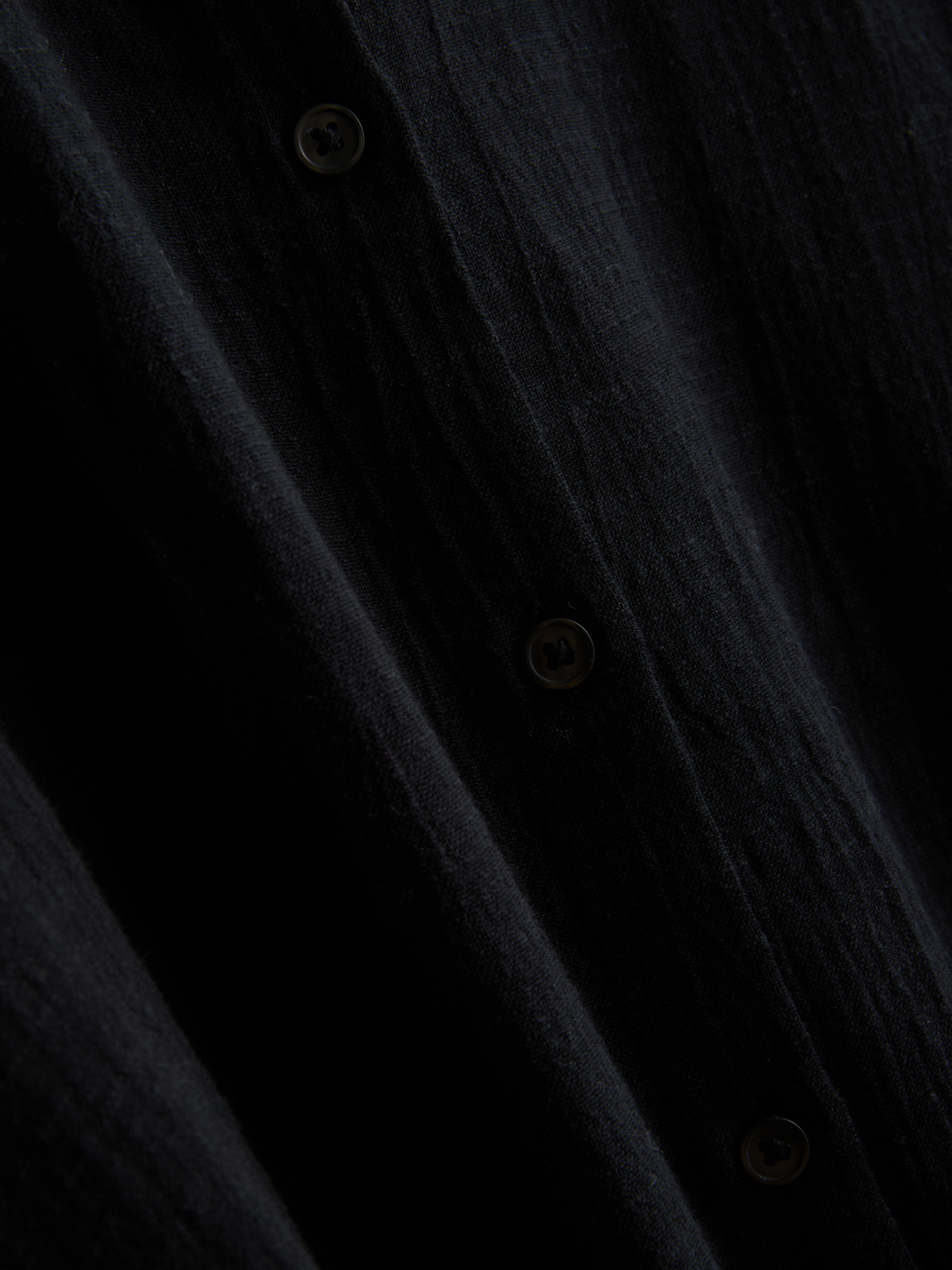 Women's Black Button-Down Beach Shirt