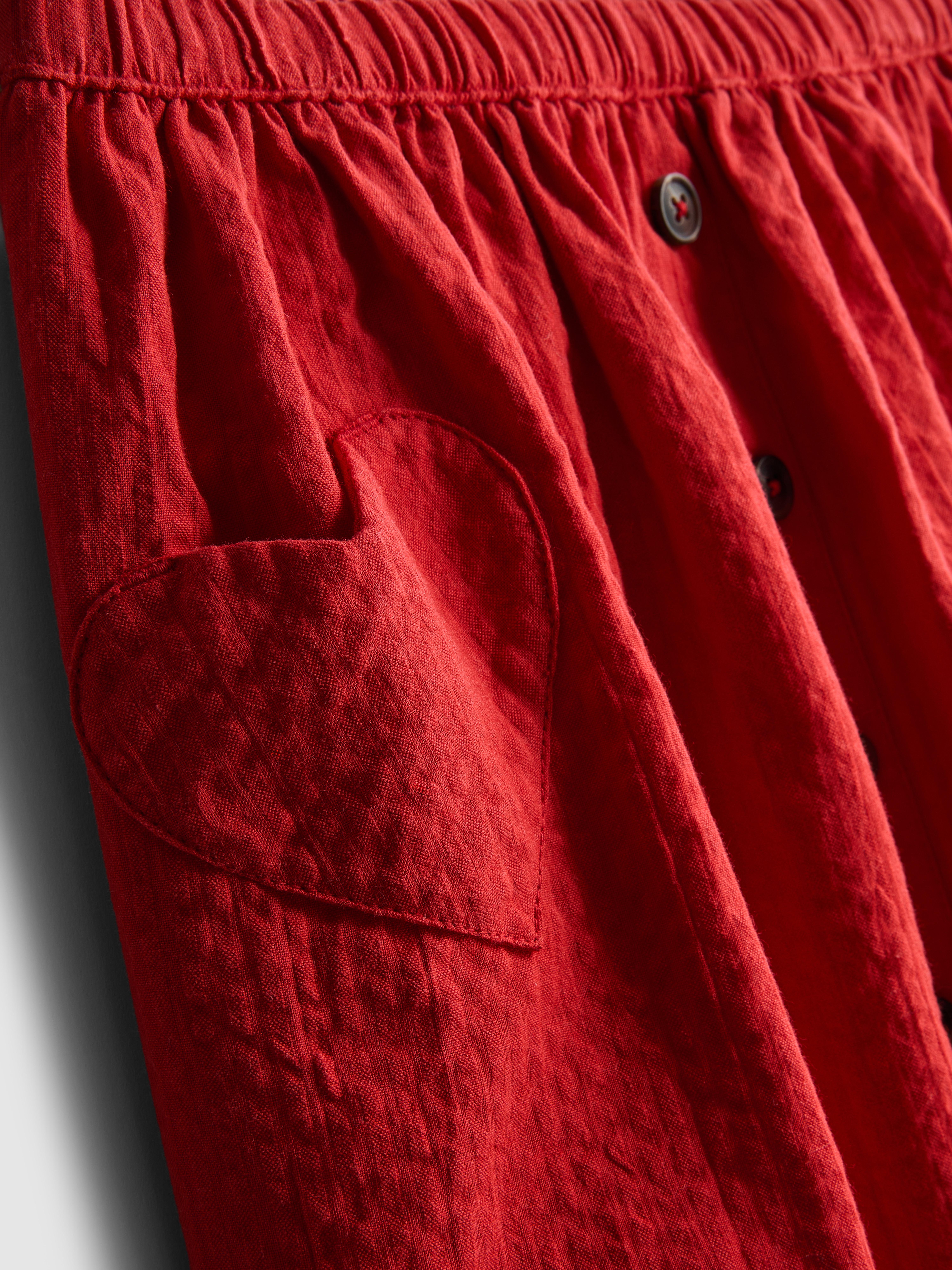 Girls Red 1.5-8yrs | Buttoned Skirt