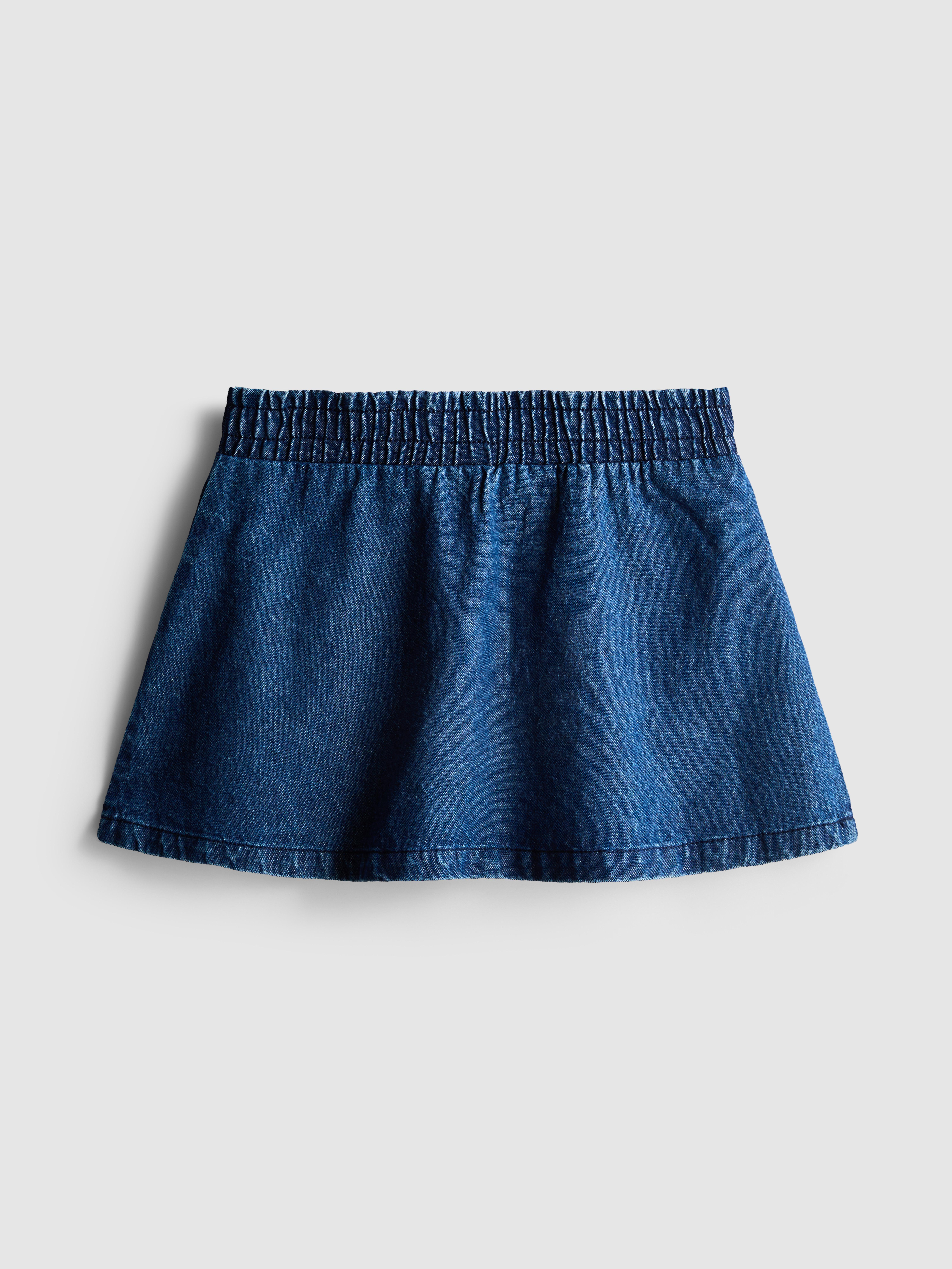 Girls Blue 1.5-8yrs | Heart Pocket Denim Skirt