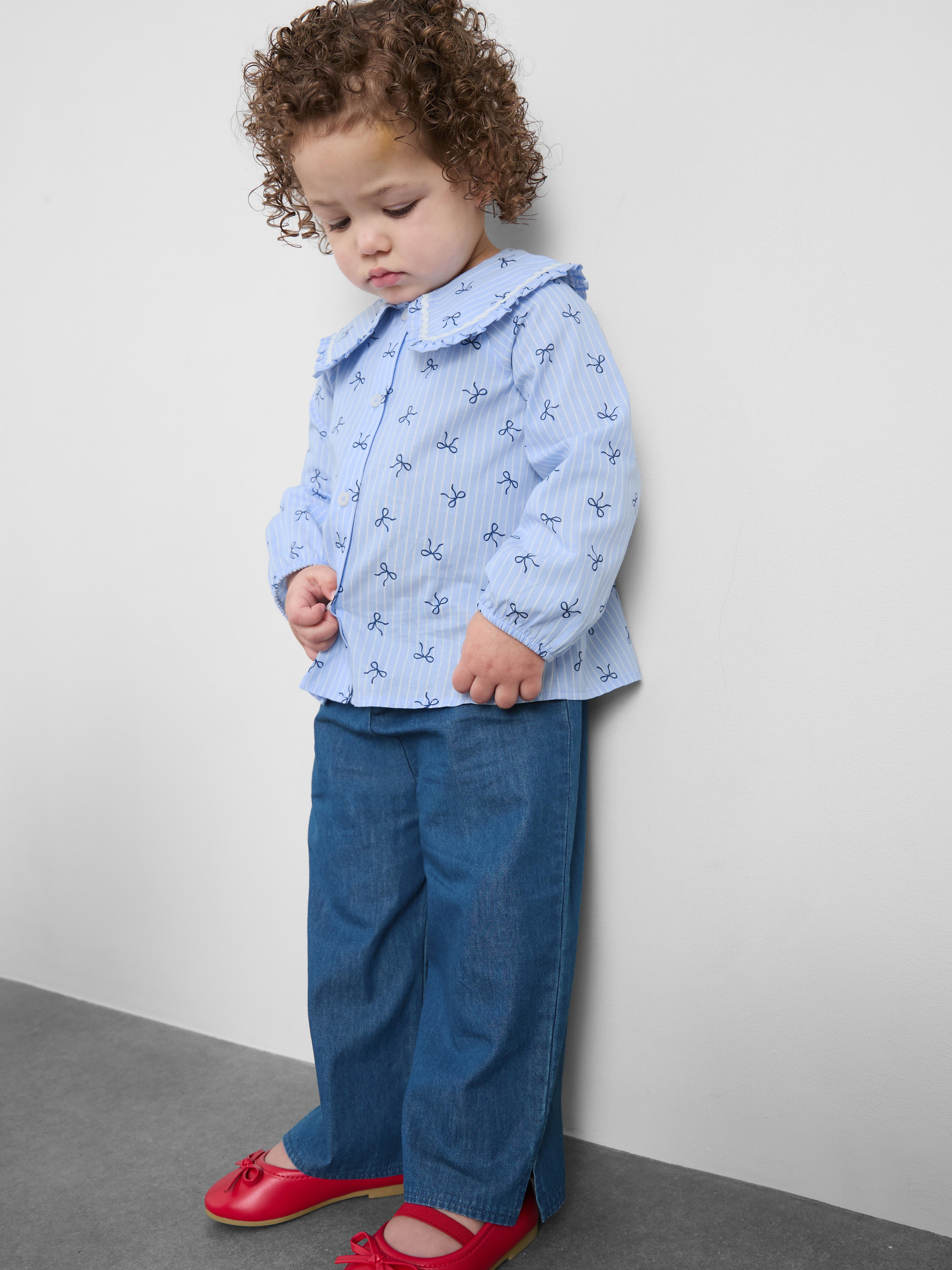 0-36mths | Bow Blouse and Wide Leg Trousers Set