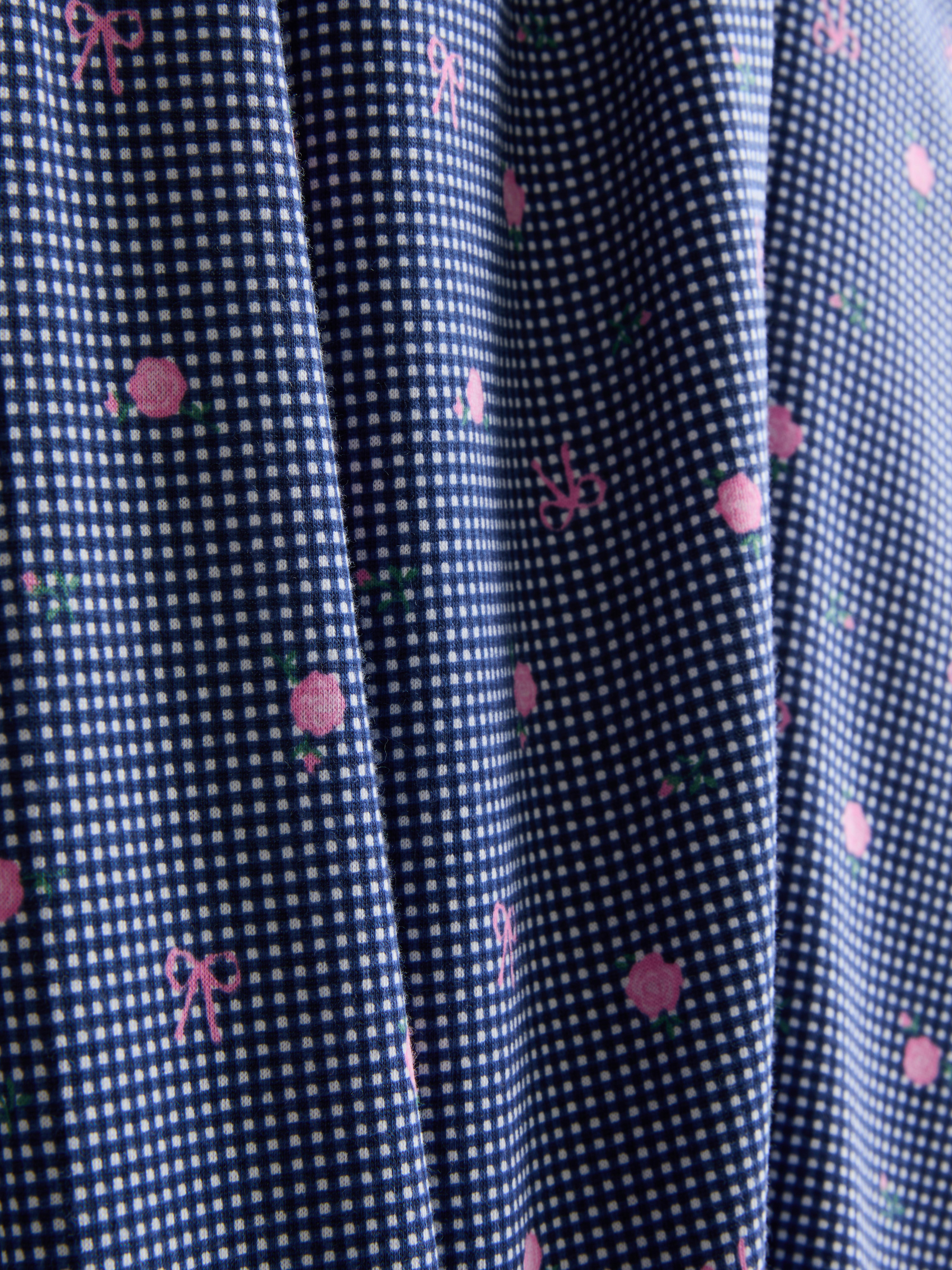 T-Shirt and Gingham Bottoms Pajamas