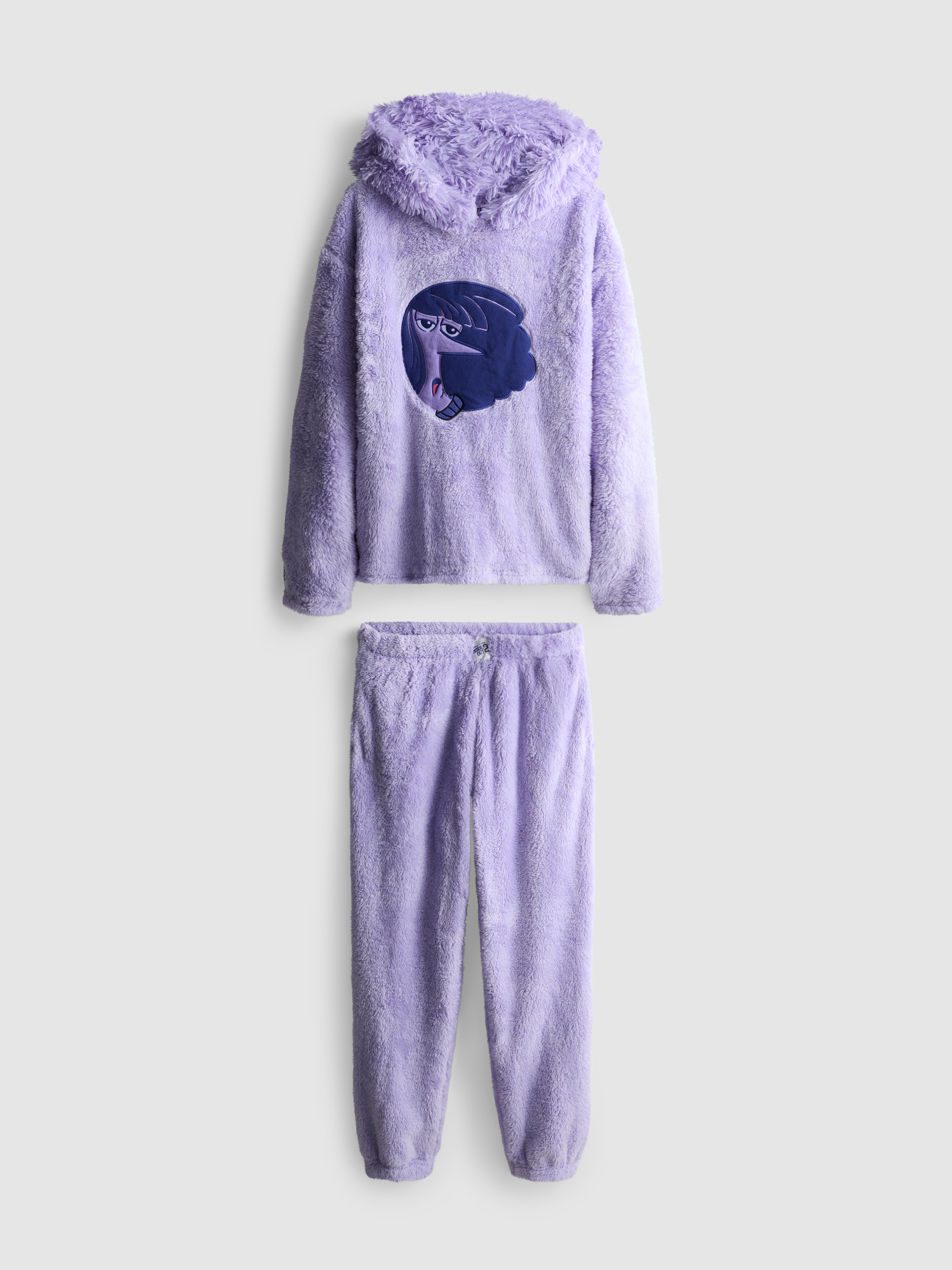 Women's Light Purple Disney Pixar’s Inside Out 2 Plush Pajamas