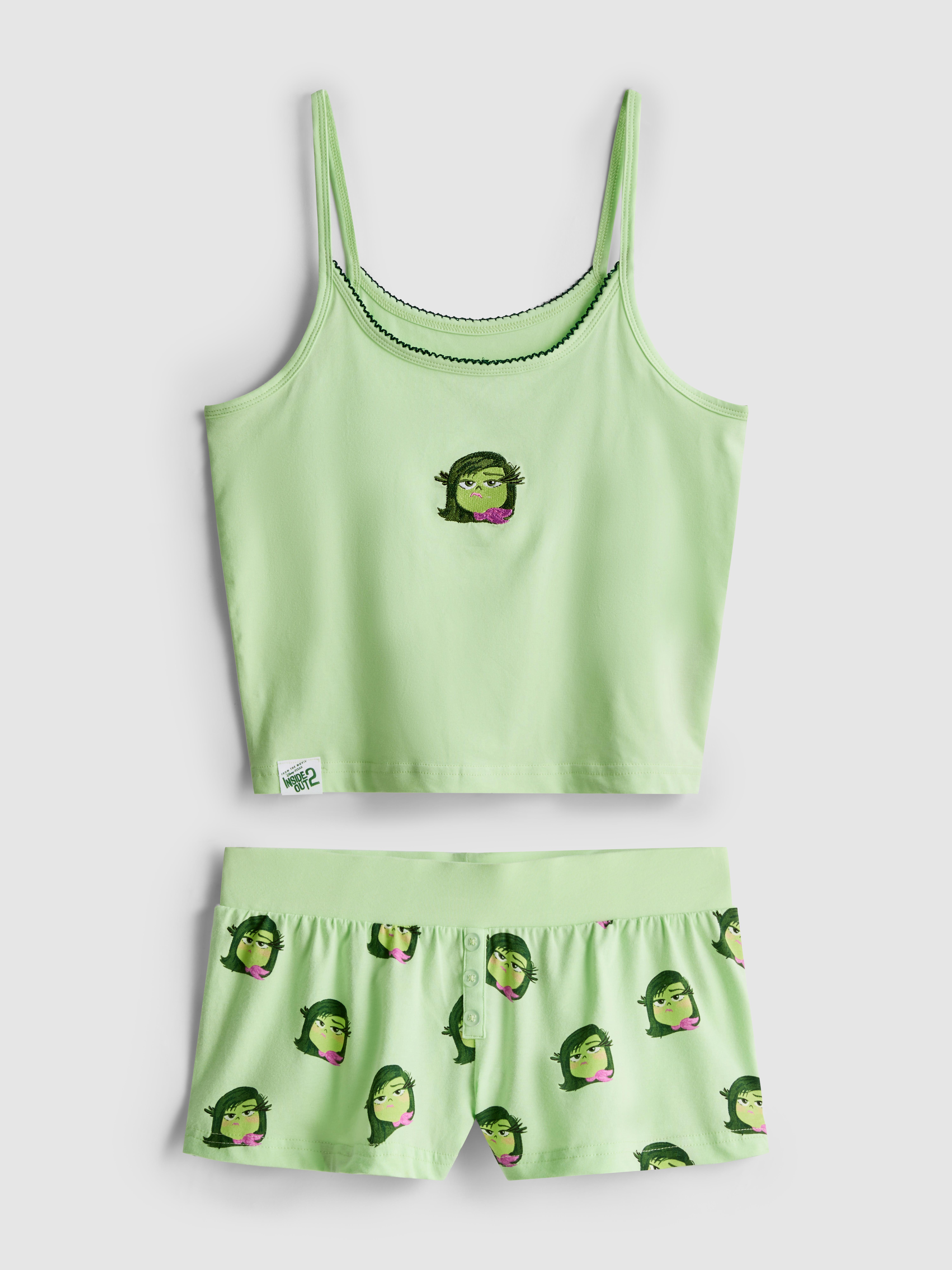 Women's Light Green Disney’s Inside Out Cotton Shorty Pajamas