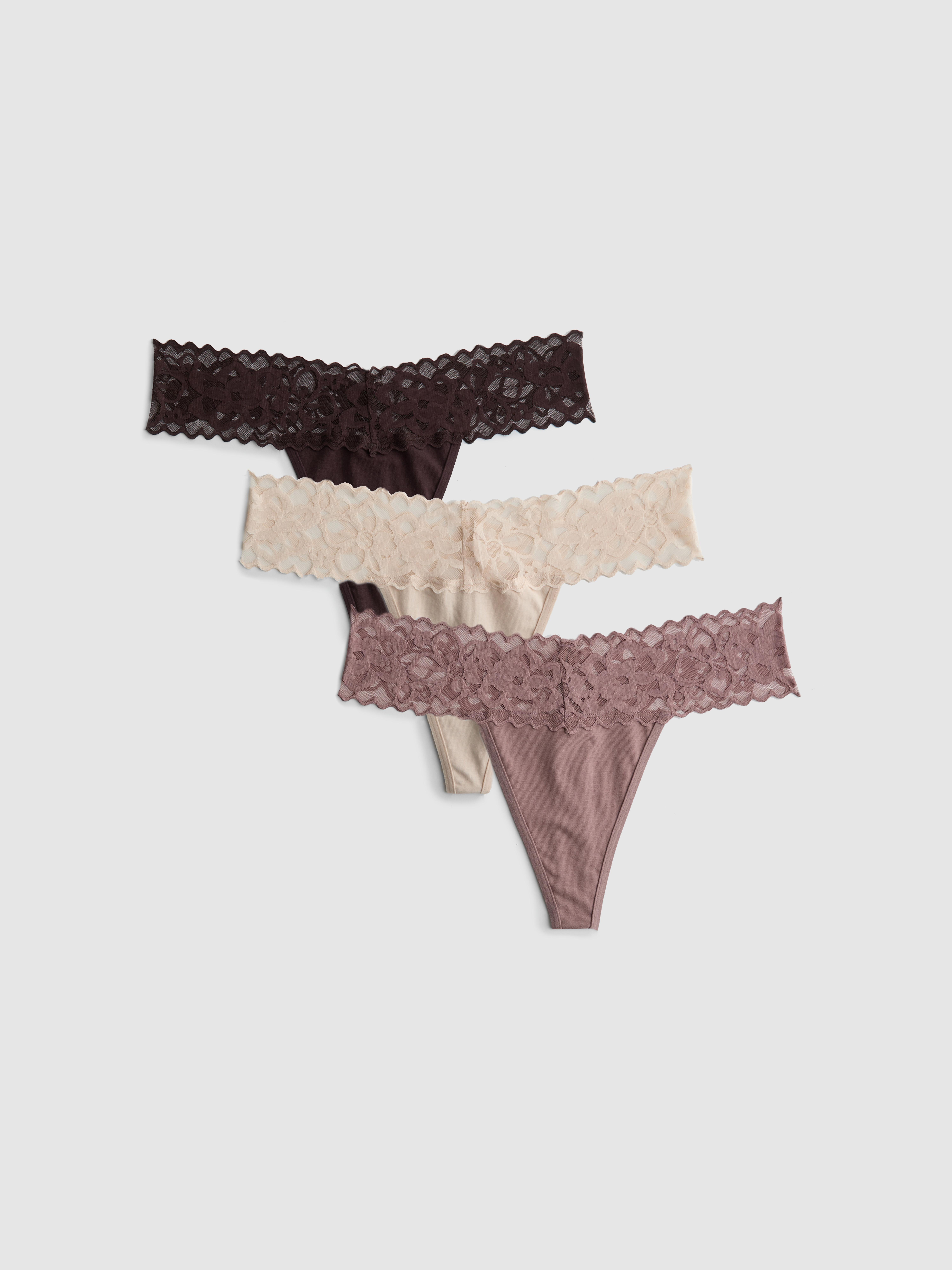 Bogate w bawełnę stringi bandeau, 3 pary