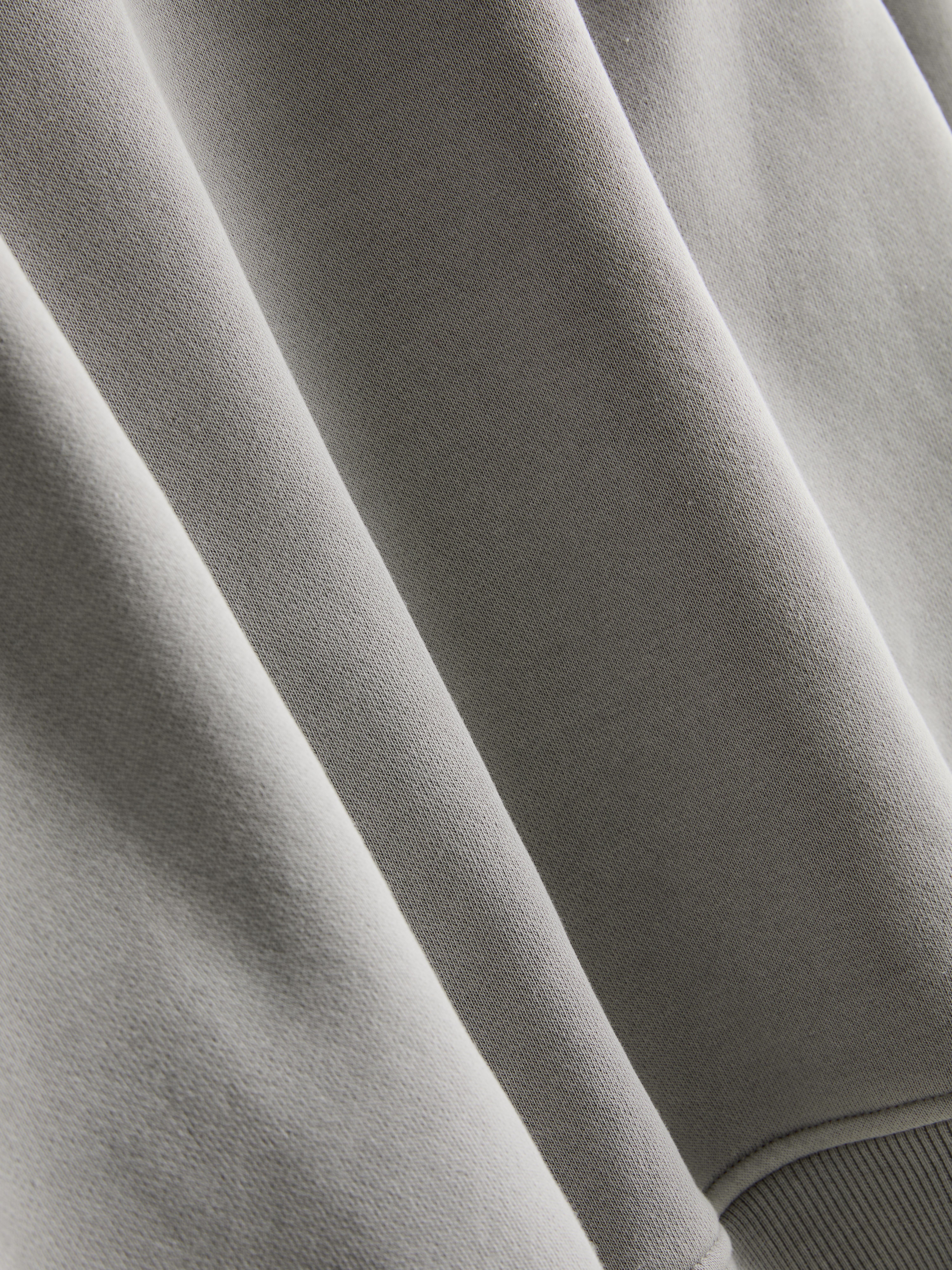 Men's Light Gray Quarter-Zip Polo Sweatshirt