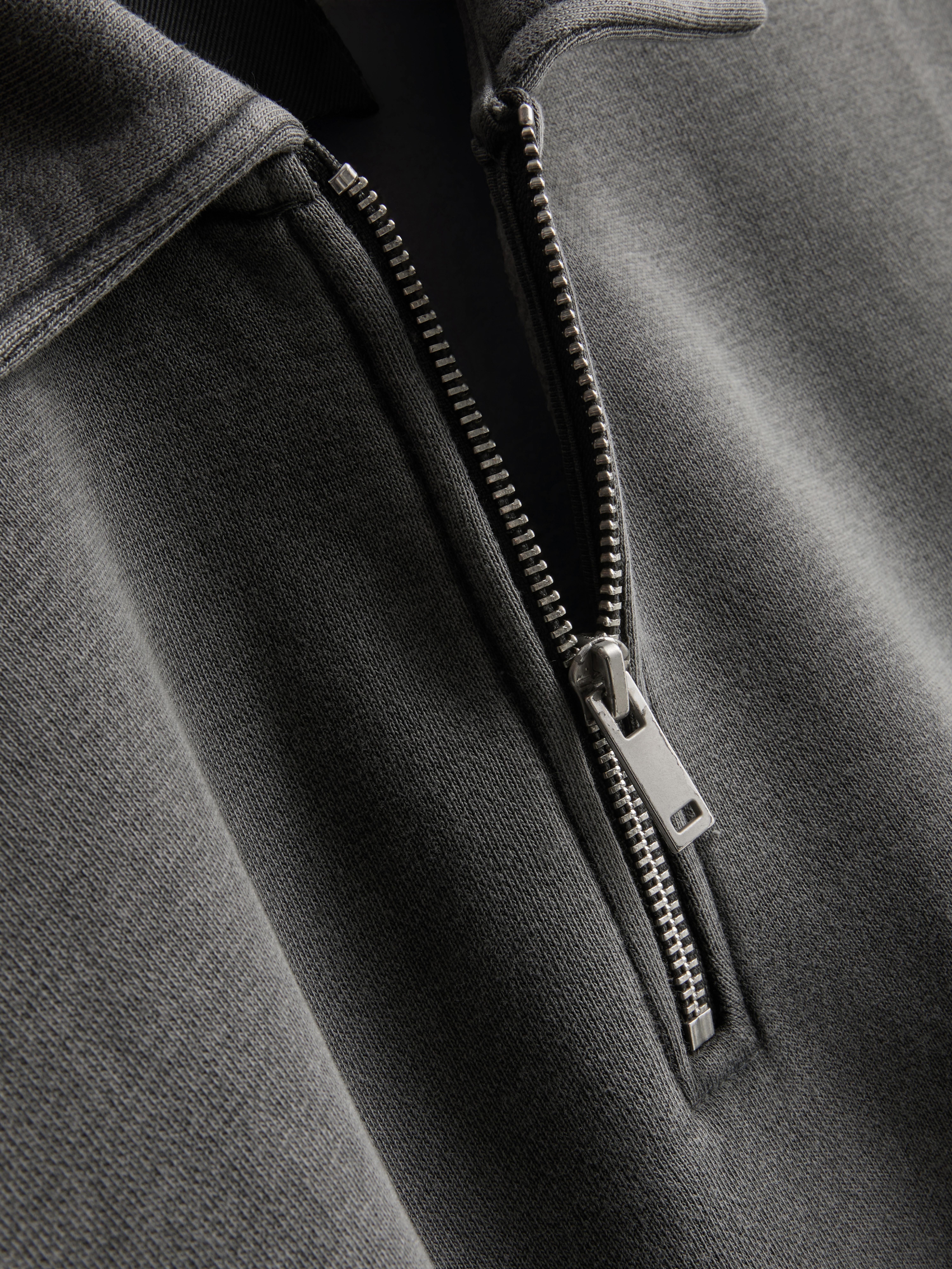 Men's Charcoal Quarter-Zip Polo Sweatshirt