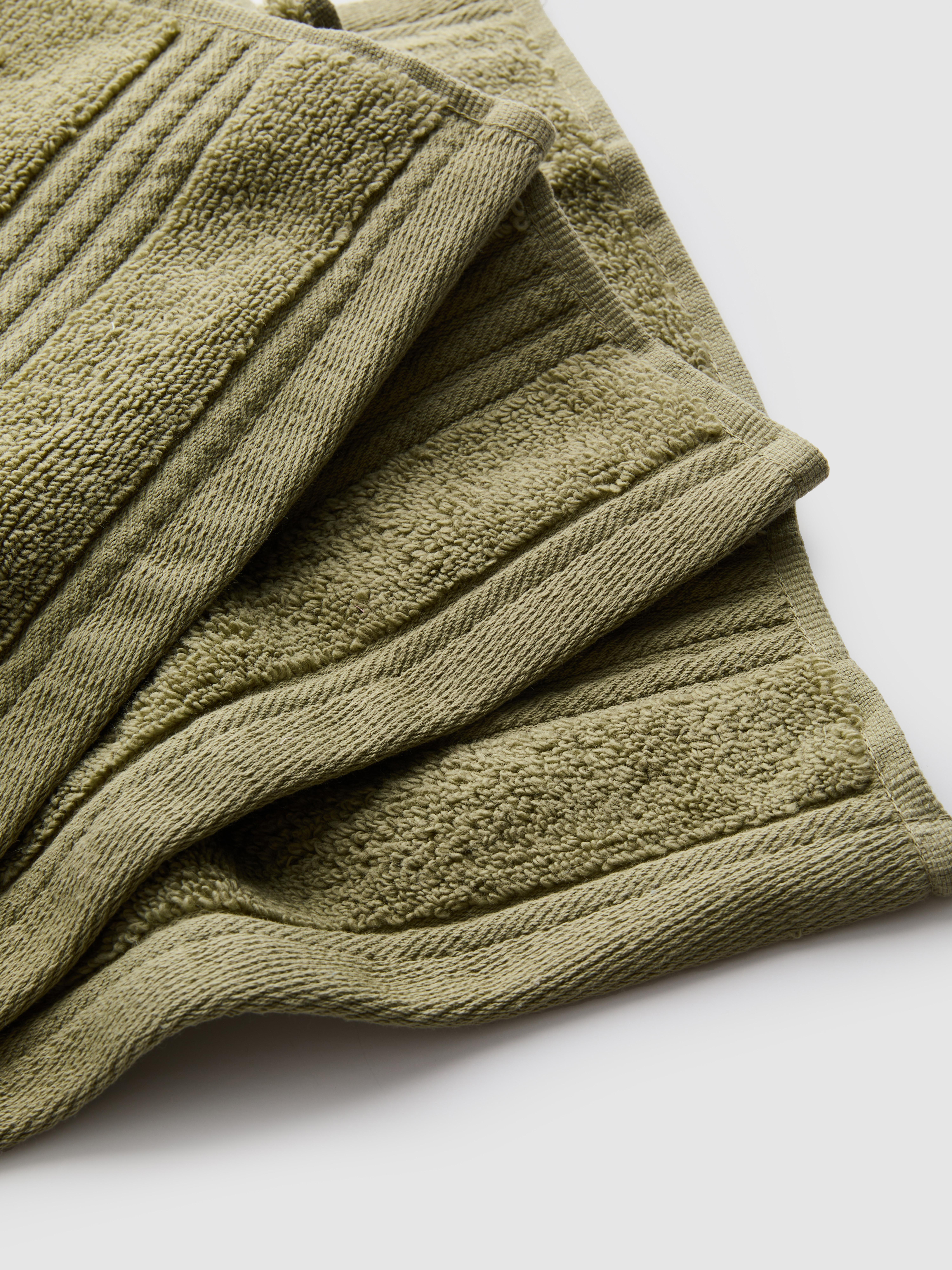 3pk Pure Cotton Ribbed Border Face Cloths