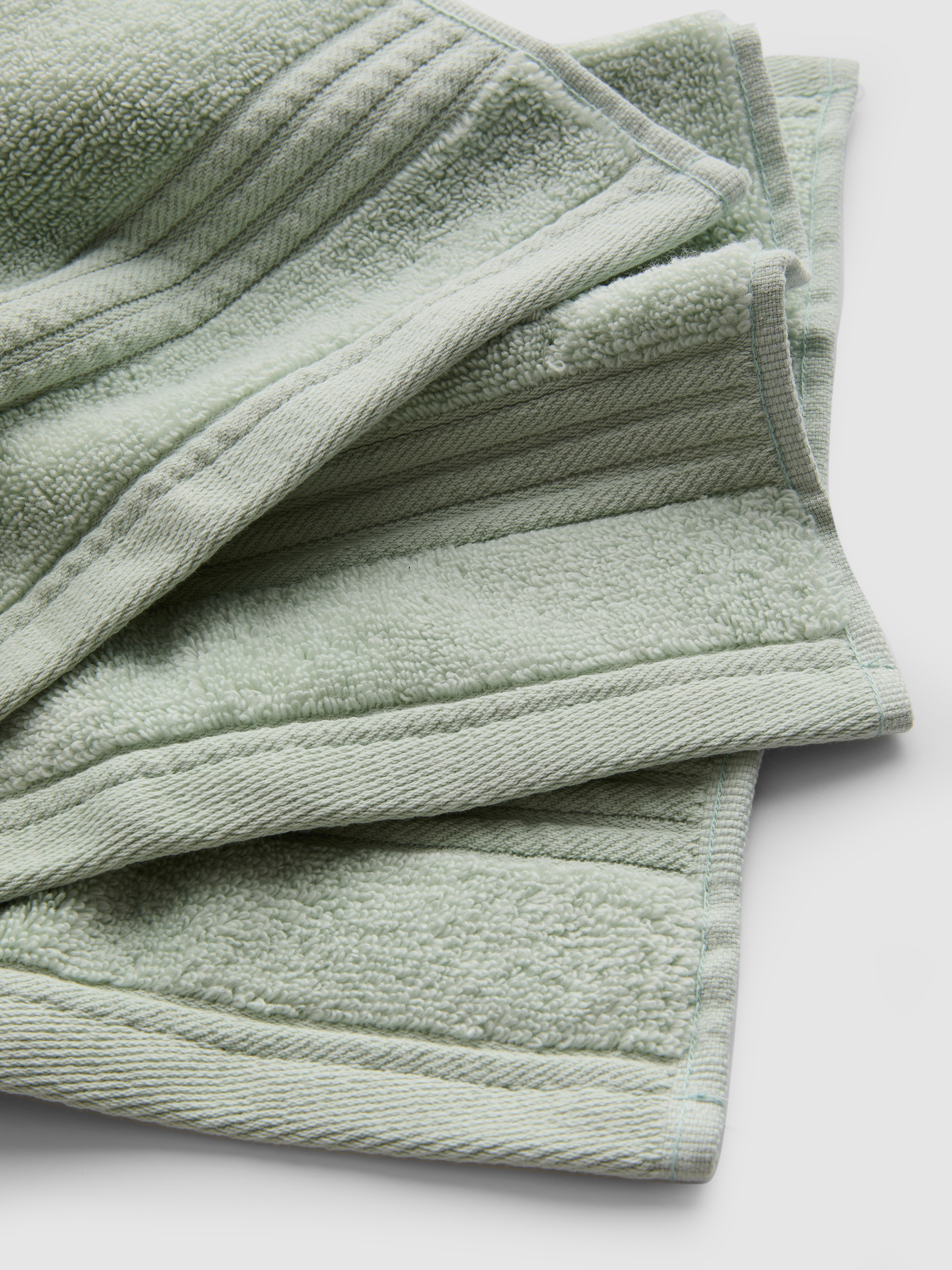 3pk Pure Cotton Ribbed Border Face Cloths