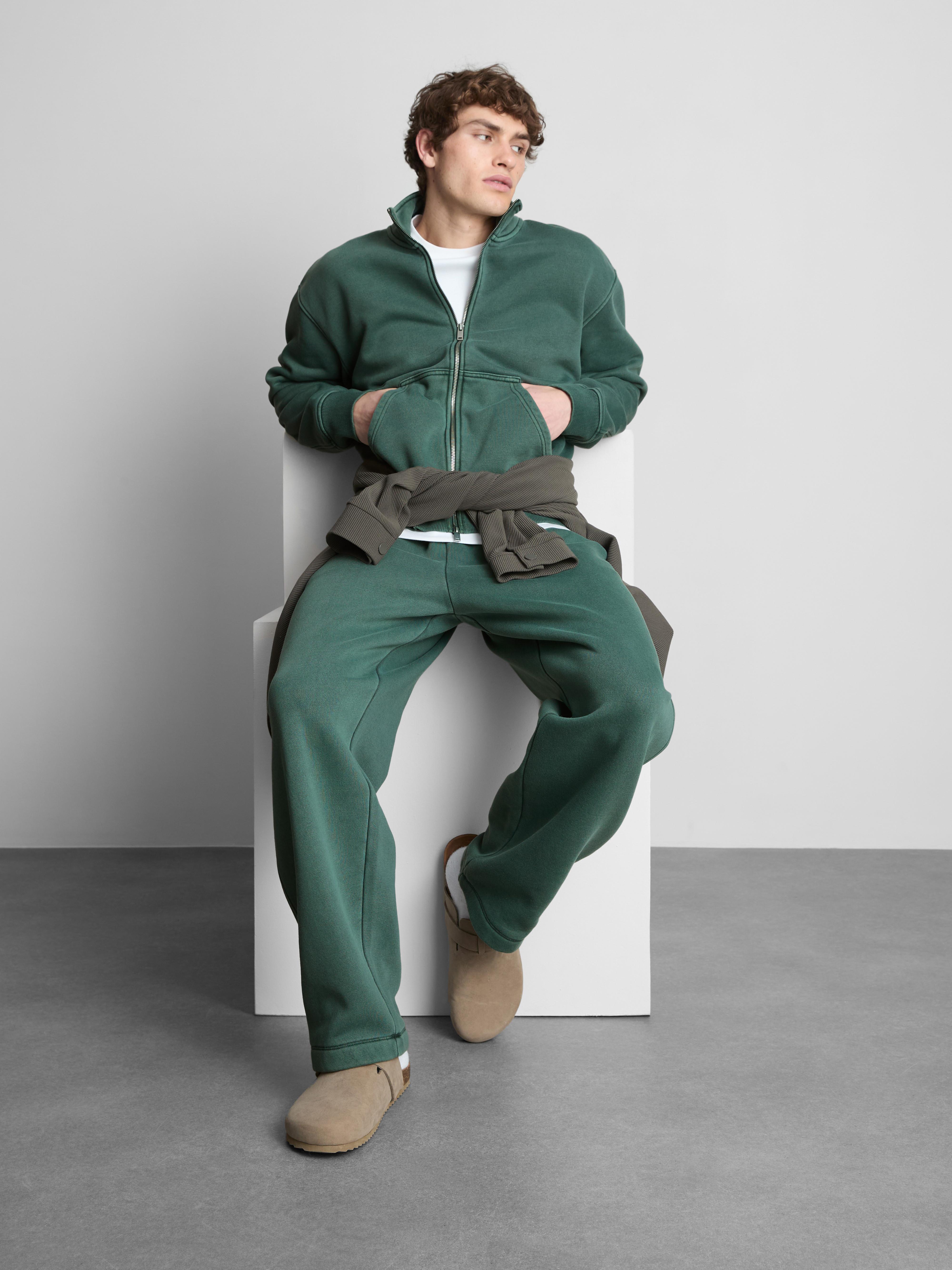 Zip-Up Funnel Neck Sweatshirt