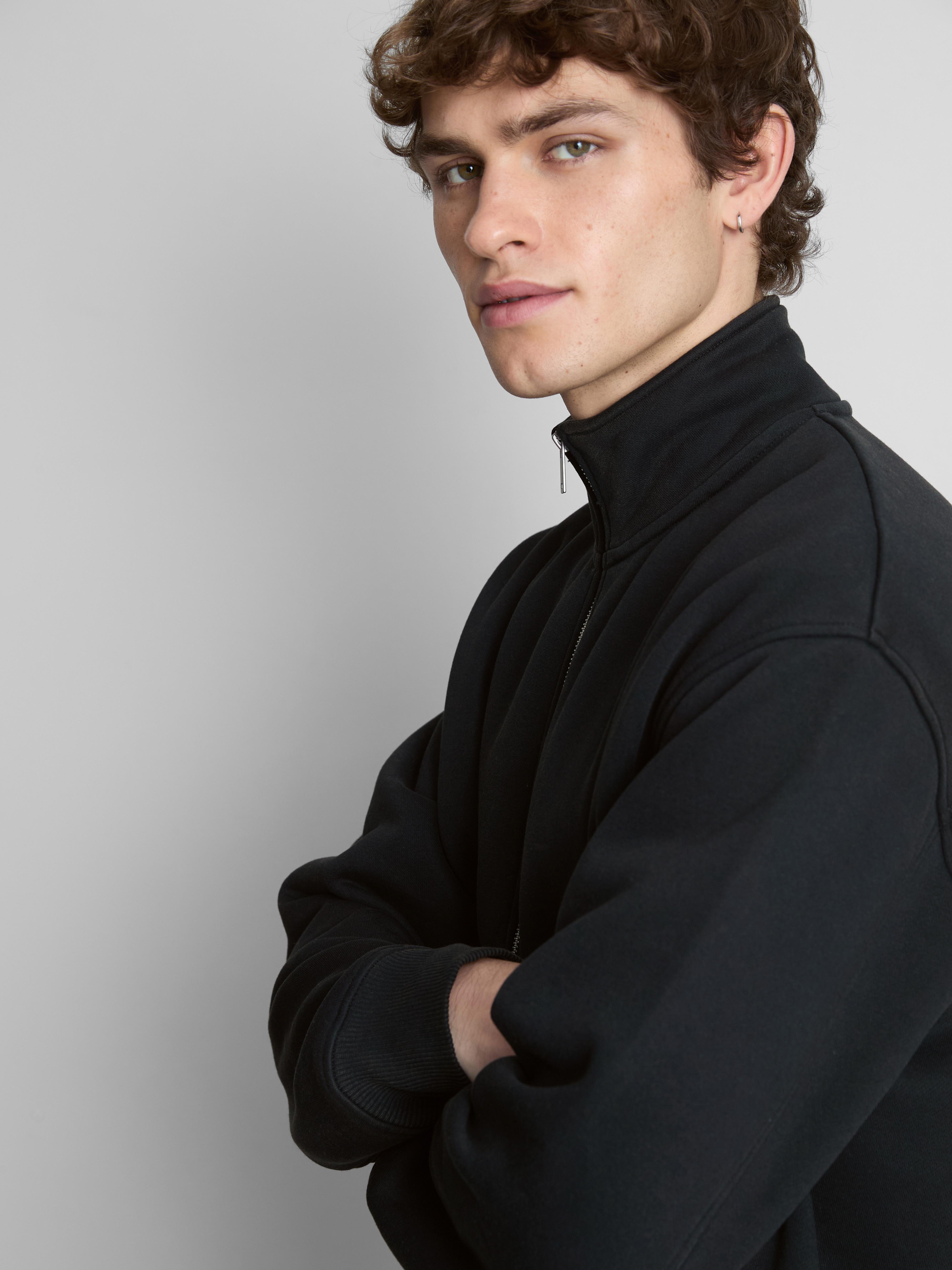 Zip-Up Funnel Neck Sweatshirt