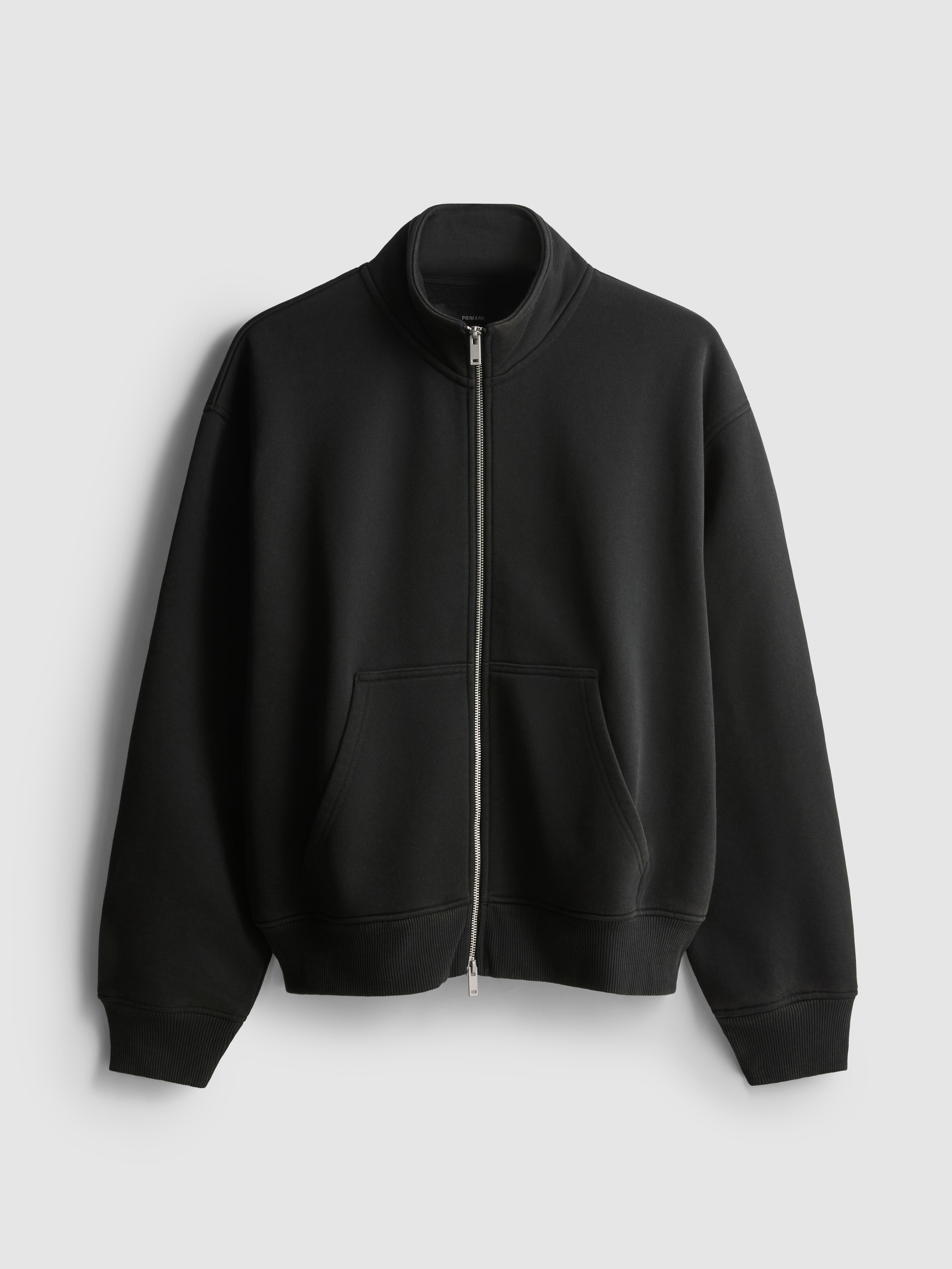 Men's Black Zip-Up Funnel Neck Sweatshirt