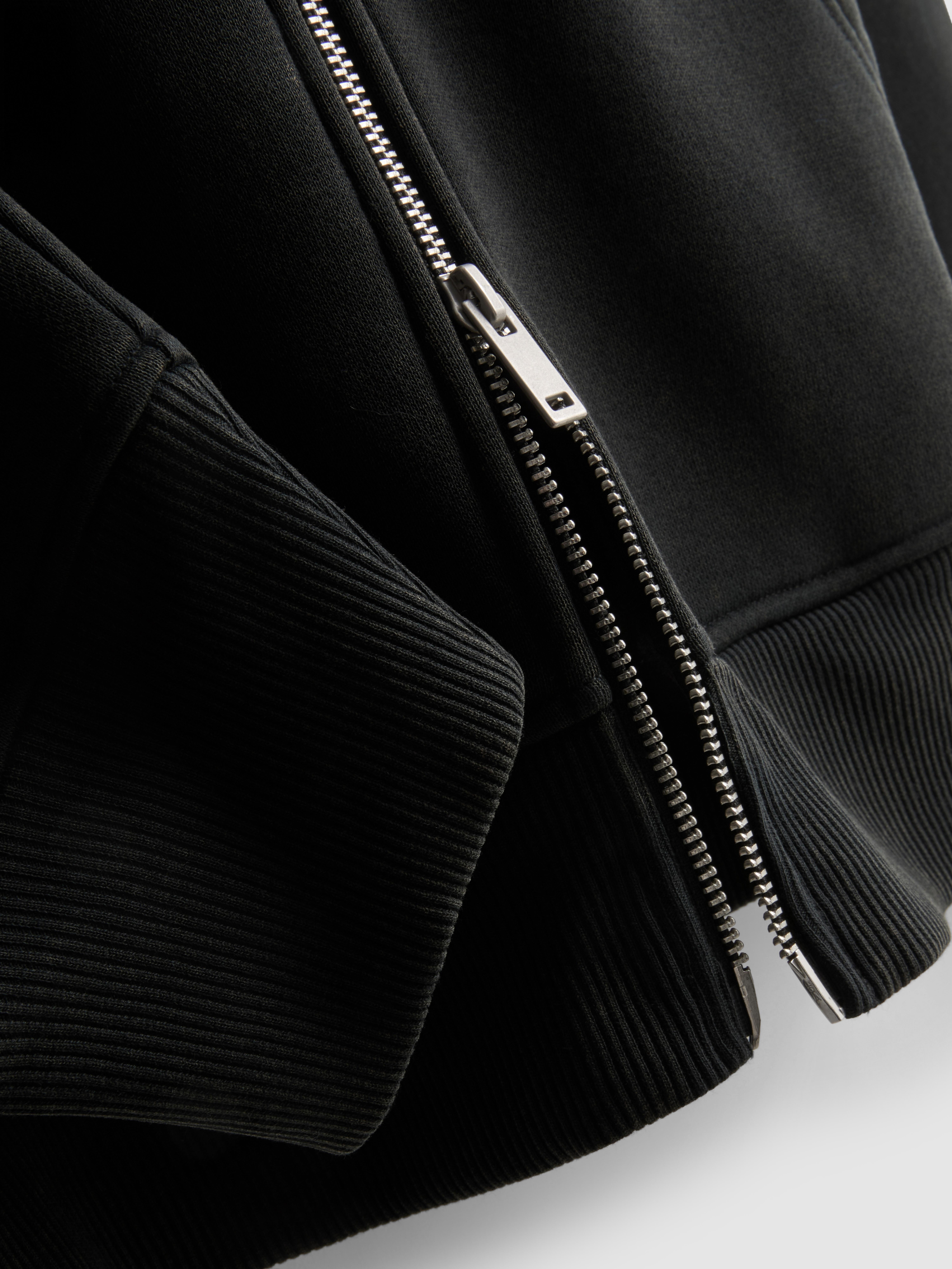 Men's Black Zip-Up Funnel Neck Sweatshirt