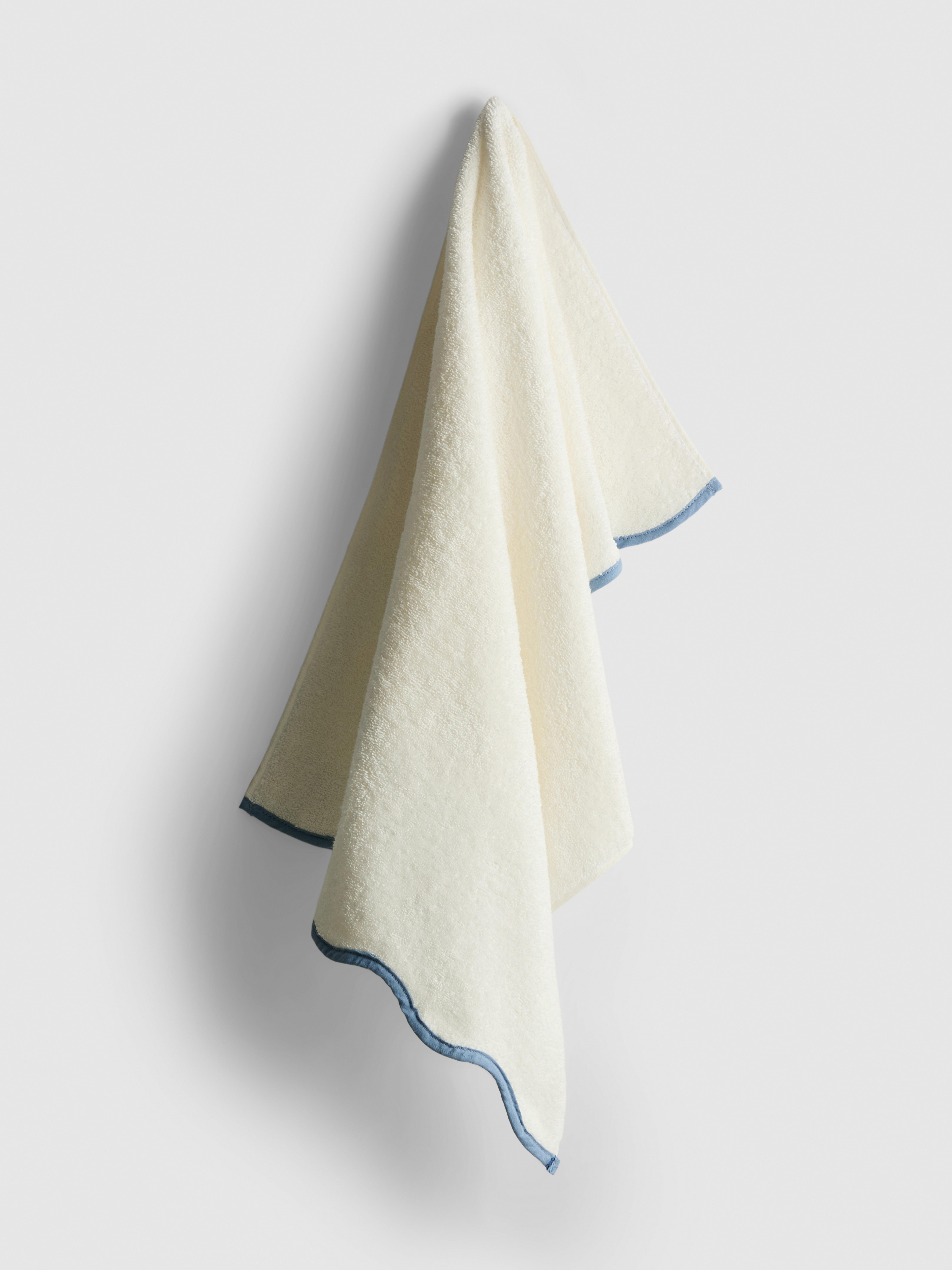 Contrast Trim Hand Towel Blue