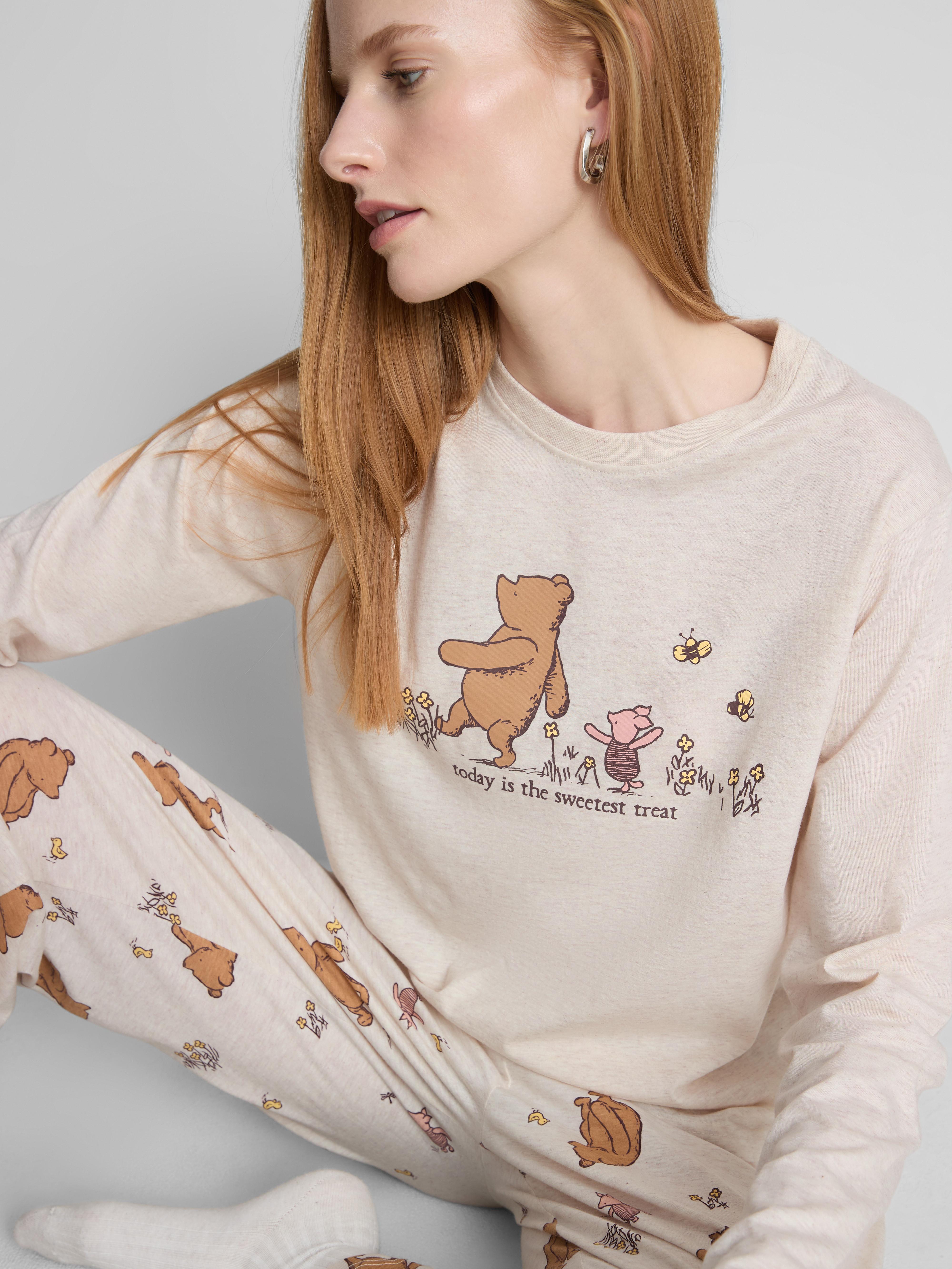 Women's Oatmeal Disney’s Winnie The Pooh Cotton Blend Pajamas
