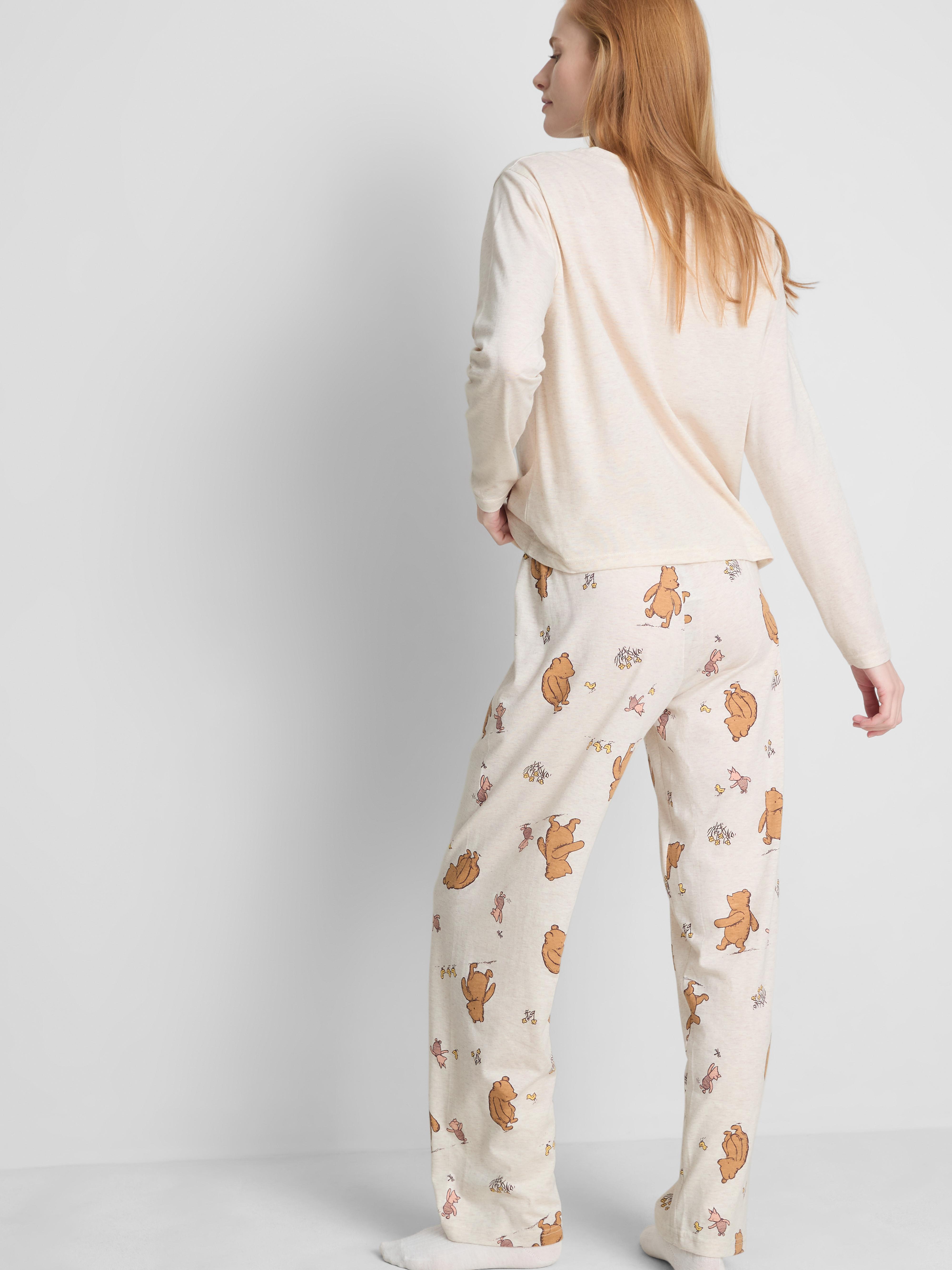 Women's Oatmeal Disney’s Winnie The Pooh Cotton Blend Pajamas