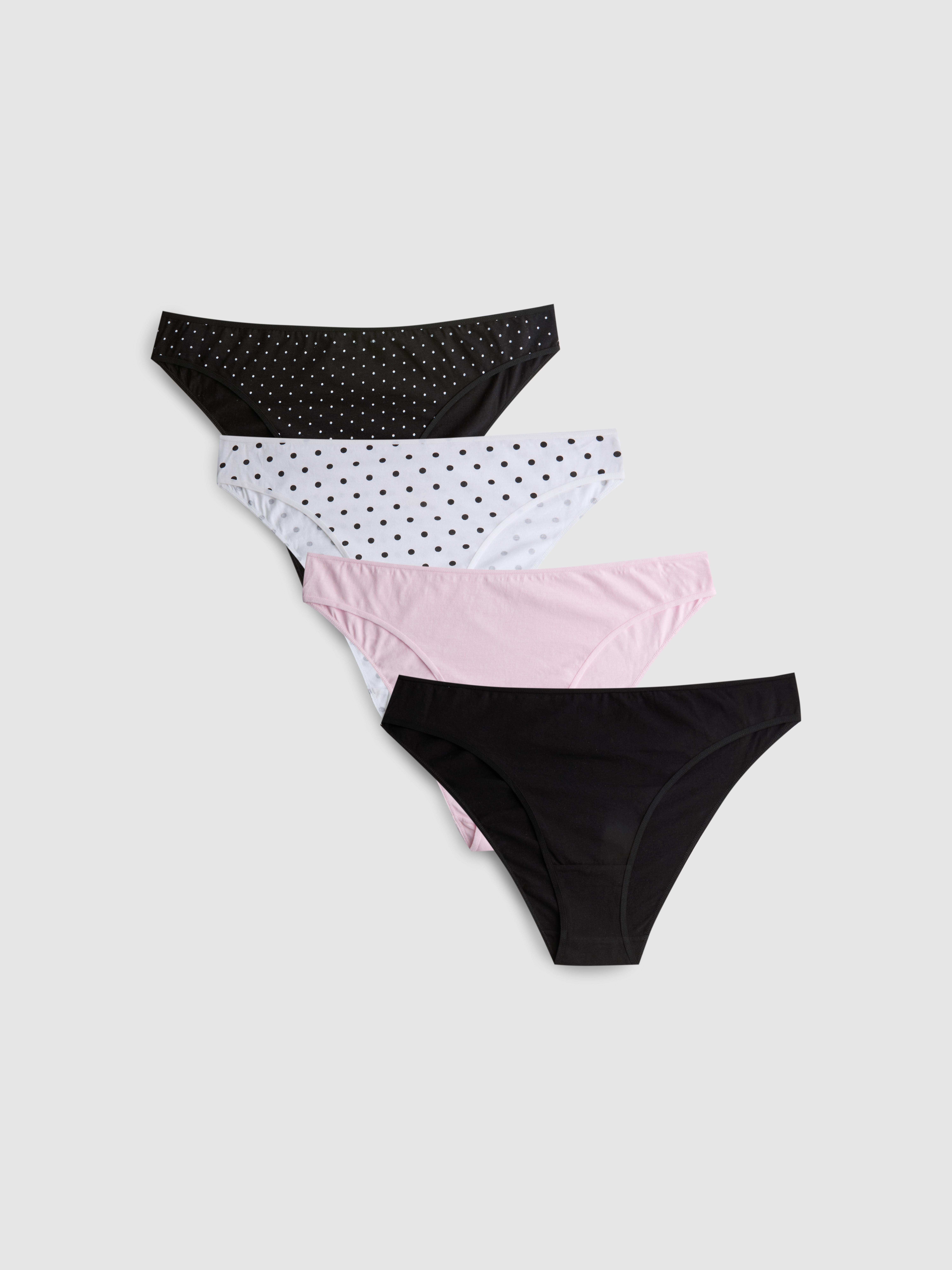 Baumwollslips mit hohem Bund, 4er-Pack