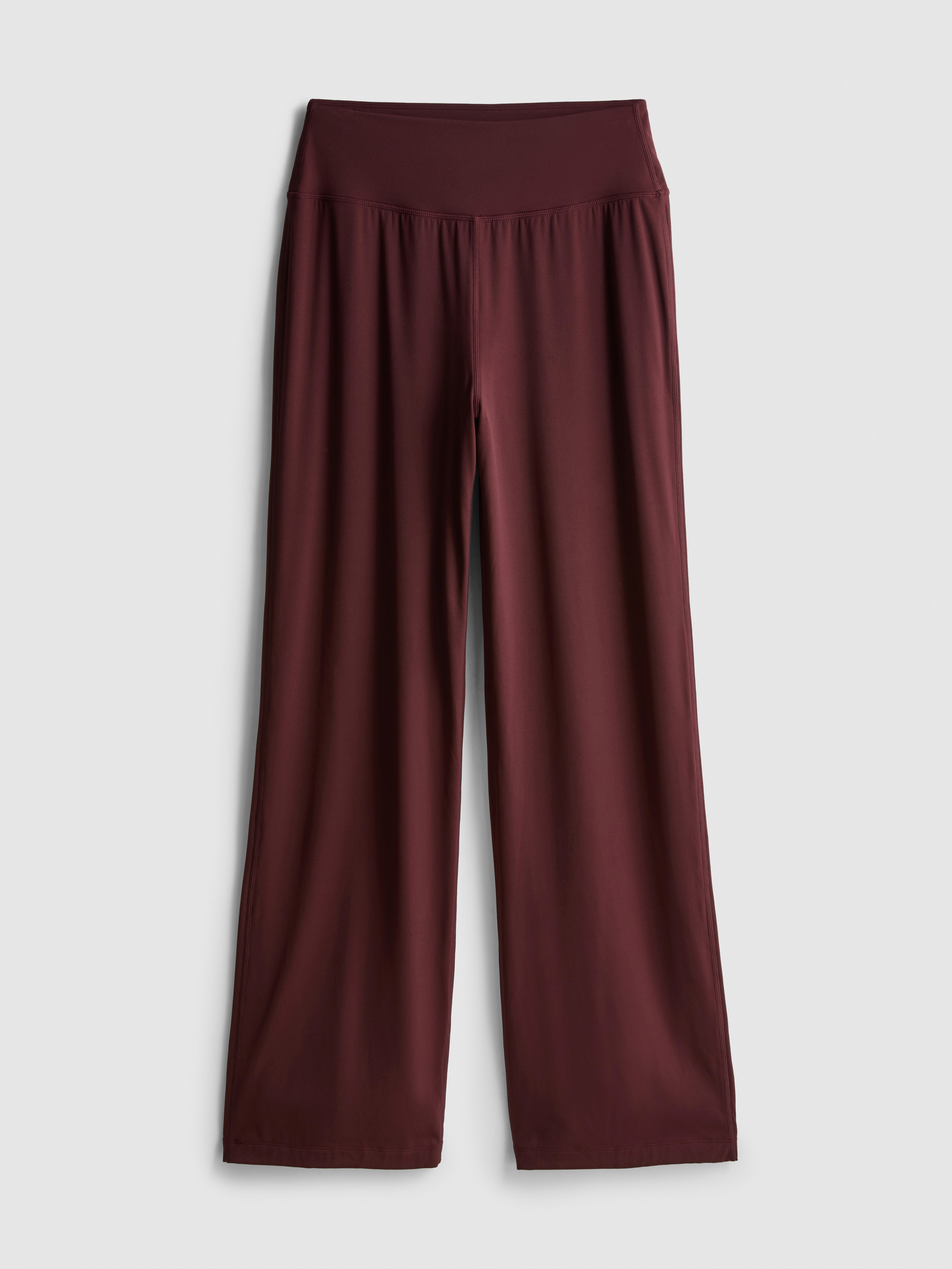 Women's Burgundy Buttery Soft Palazzo Activewear Pants
