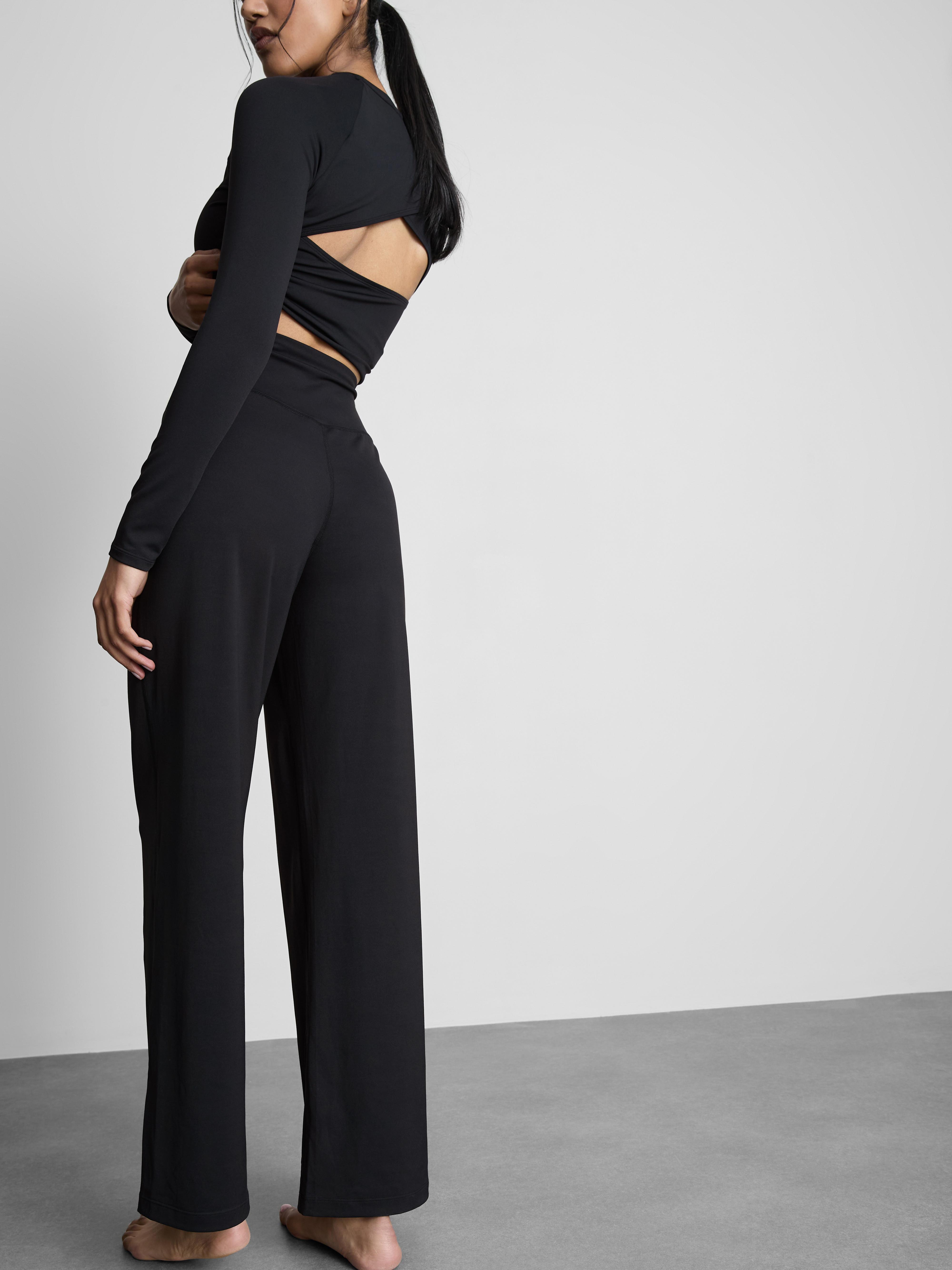 Women's Black Buttery Soft Palazzo Activewear Pants