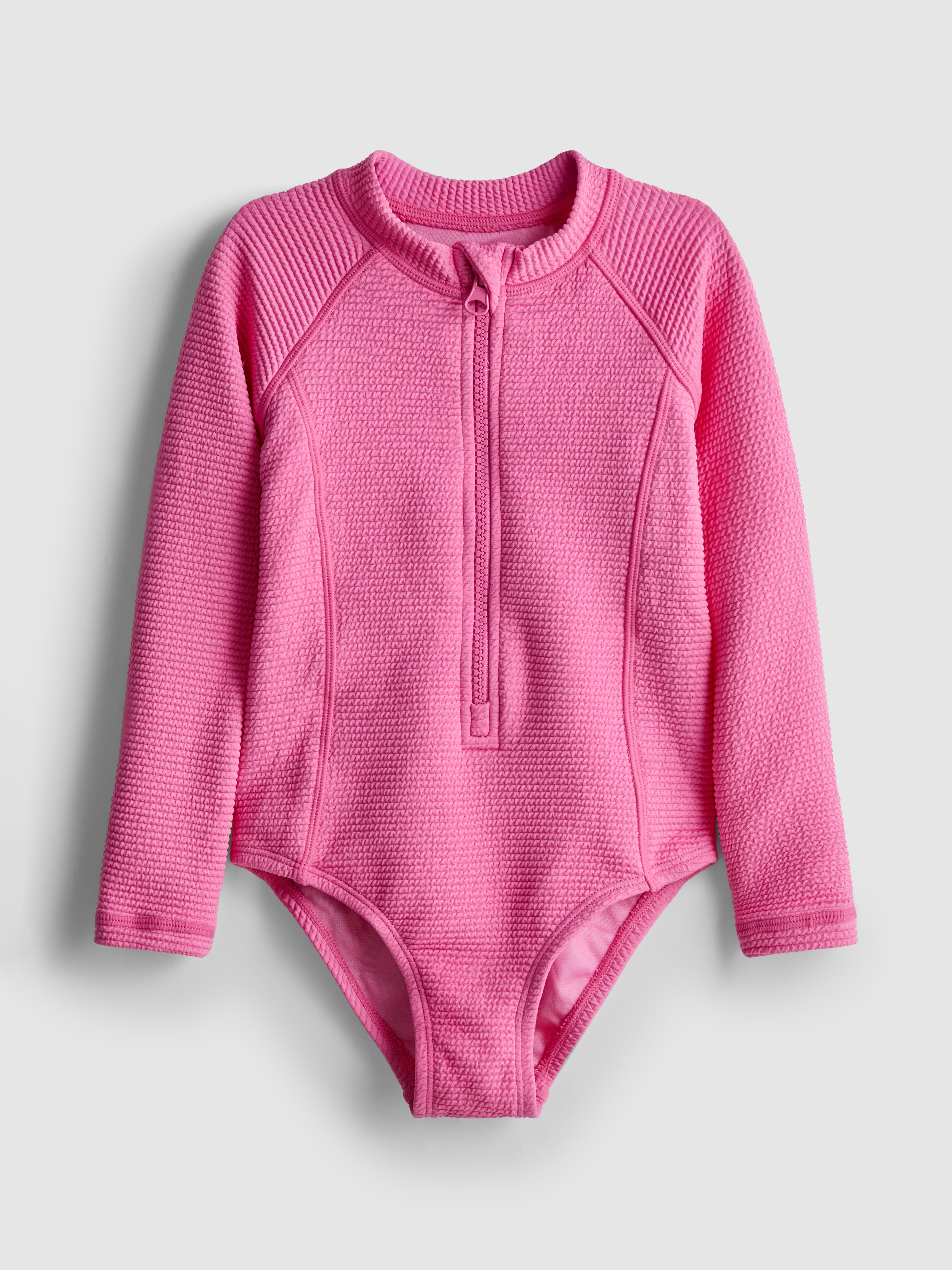 1.5-8yrs | Textured Long Sleeve Swimsuit