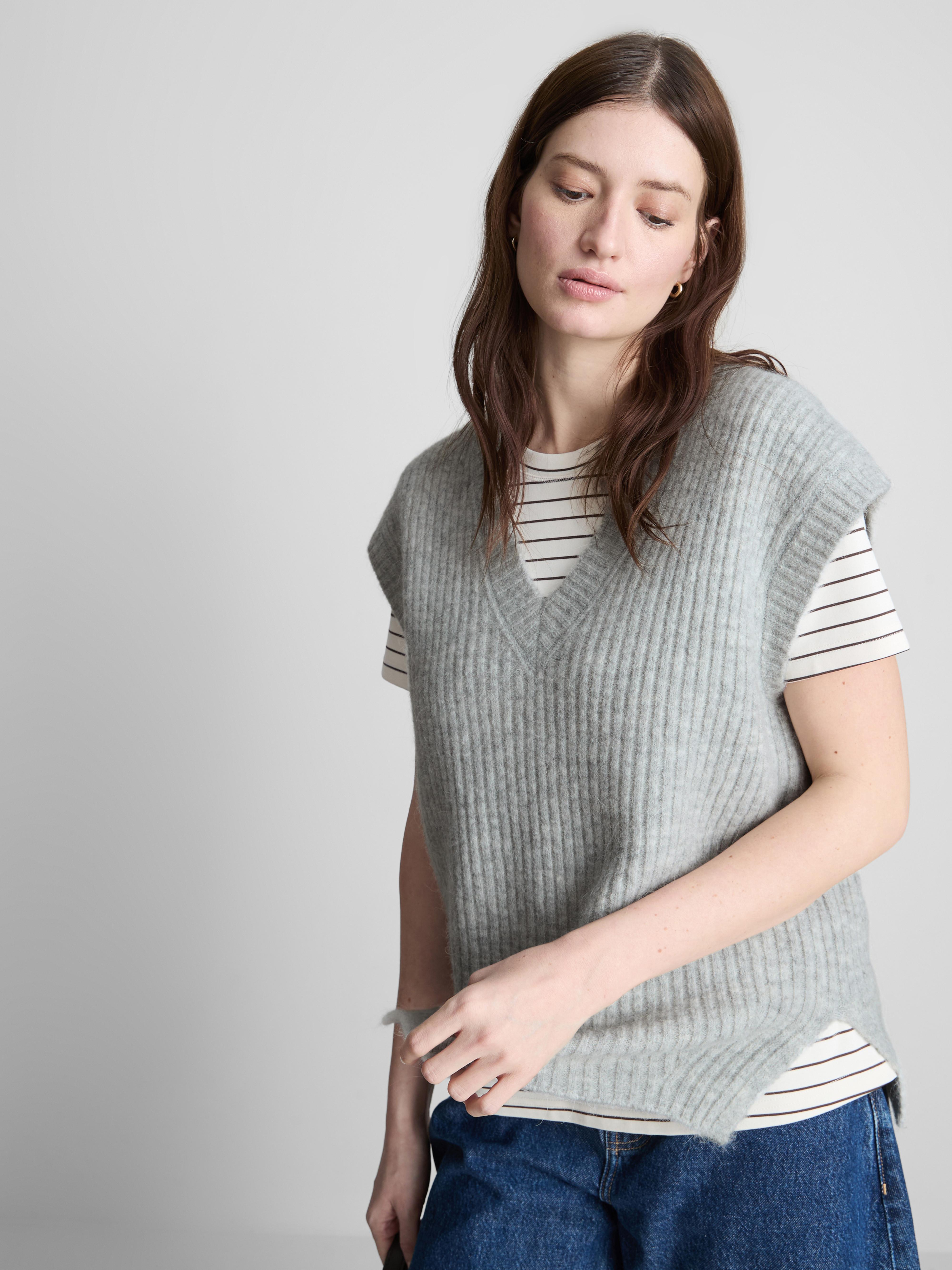 Women's Gray The Edit Wool Blend Vest