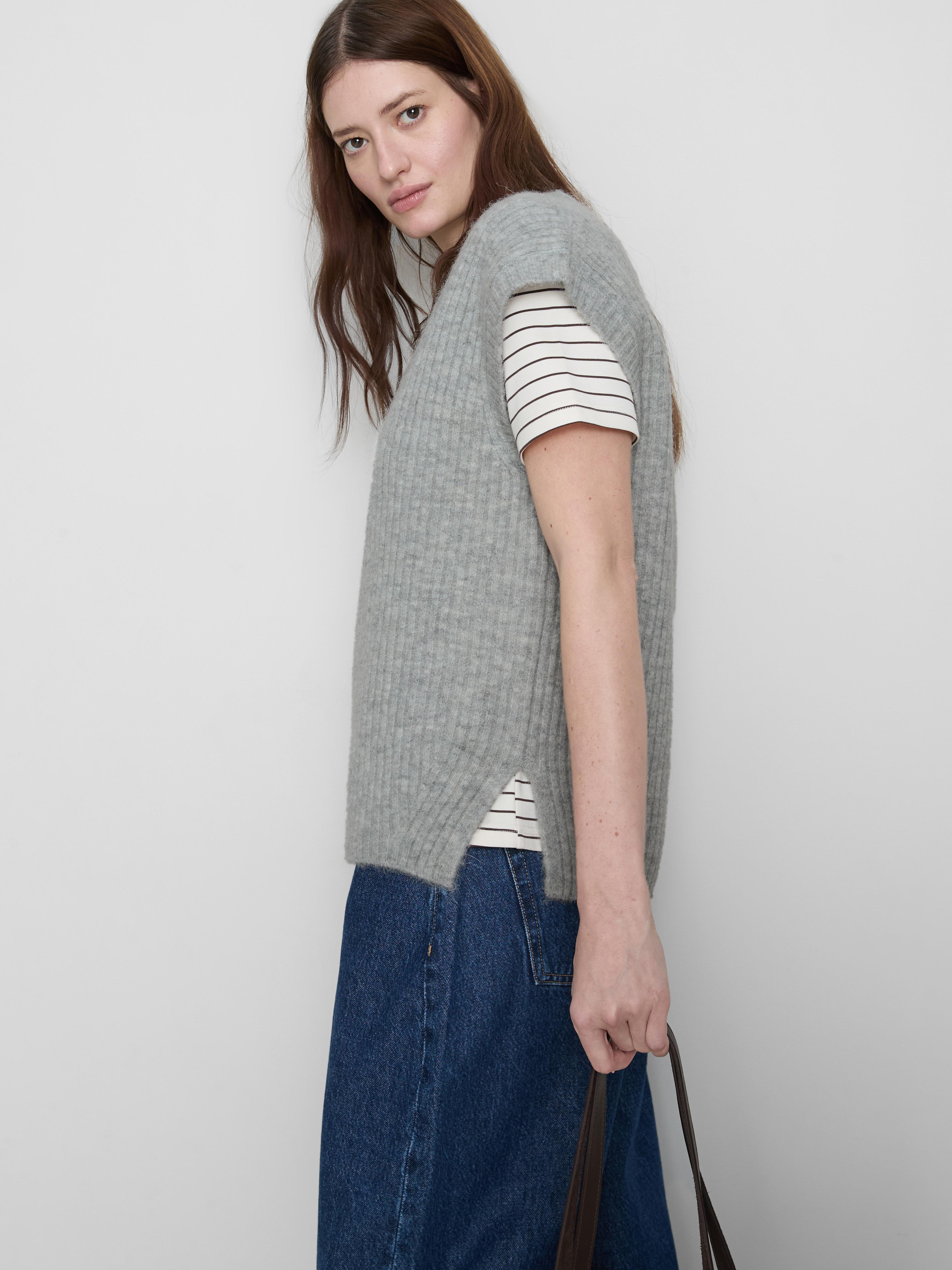 Women's Gray The Edit Wool Blend Vest