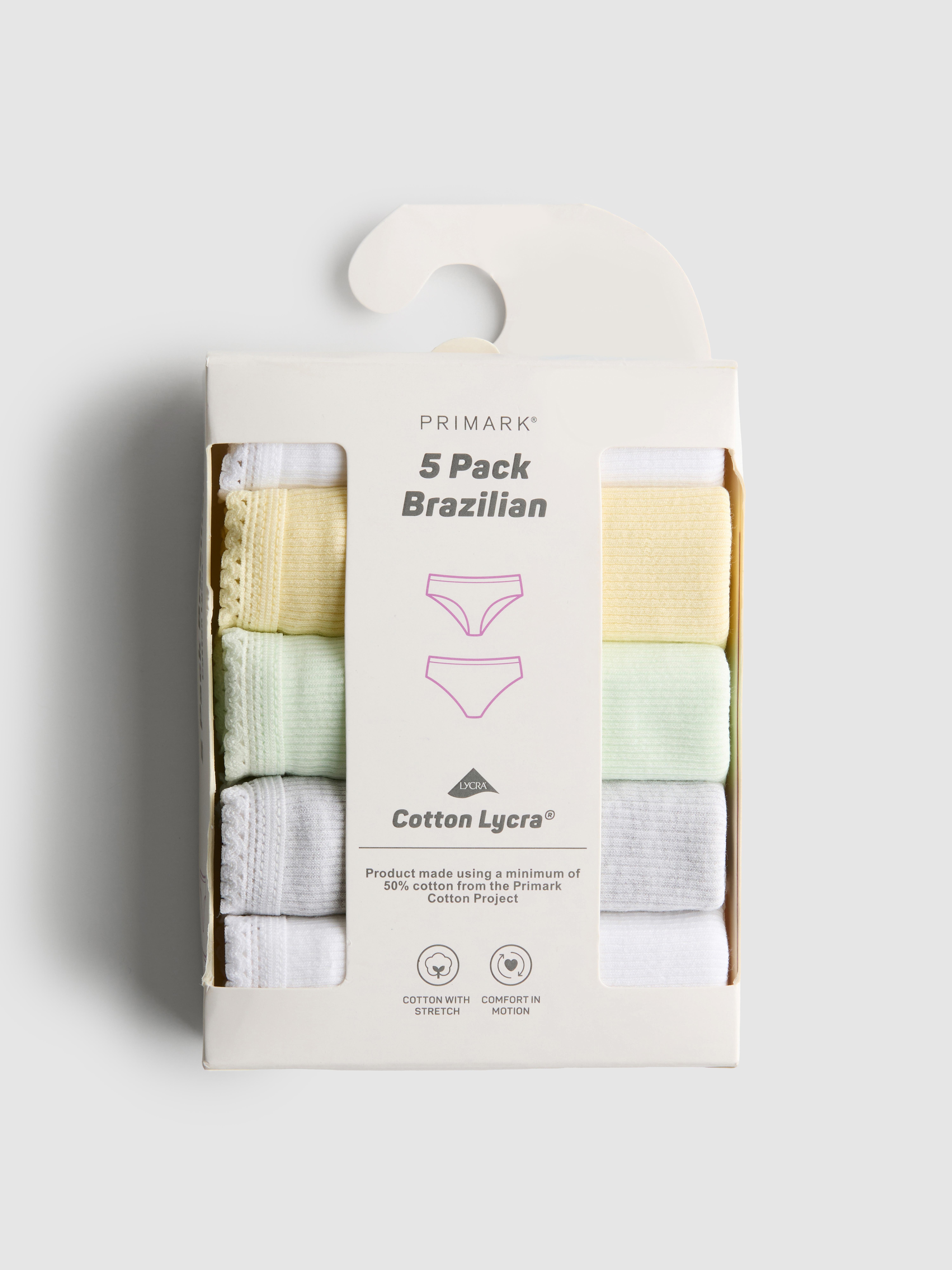 Gerippte Brazil-Slips mit hohem Baumwollanteil, 5er-Pack