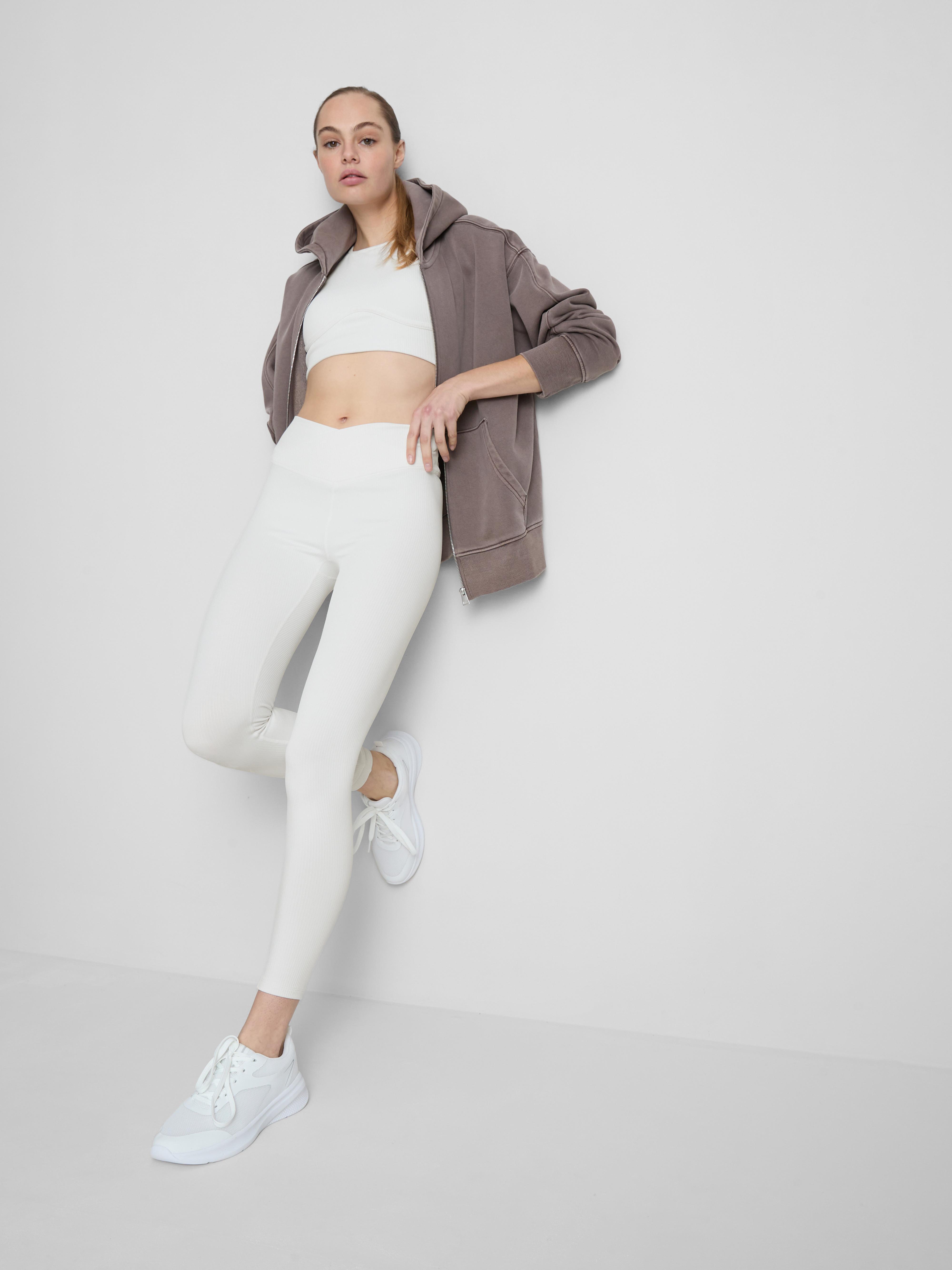 High Waisted Ribbed Active Leggings