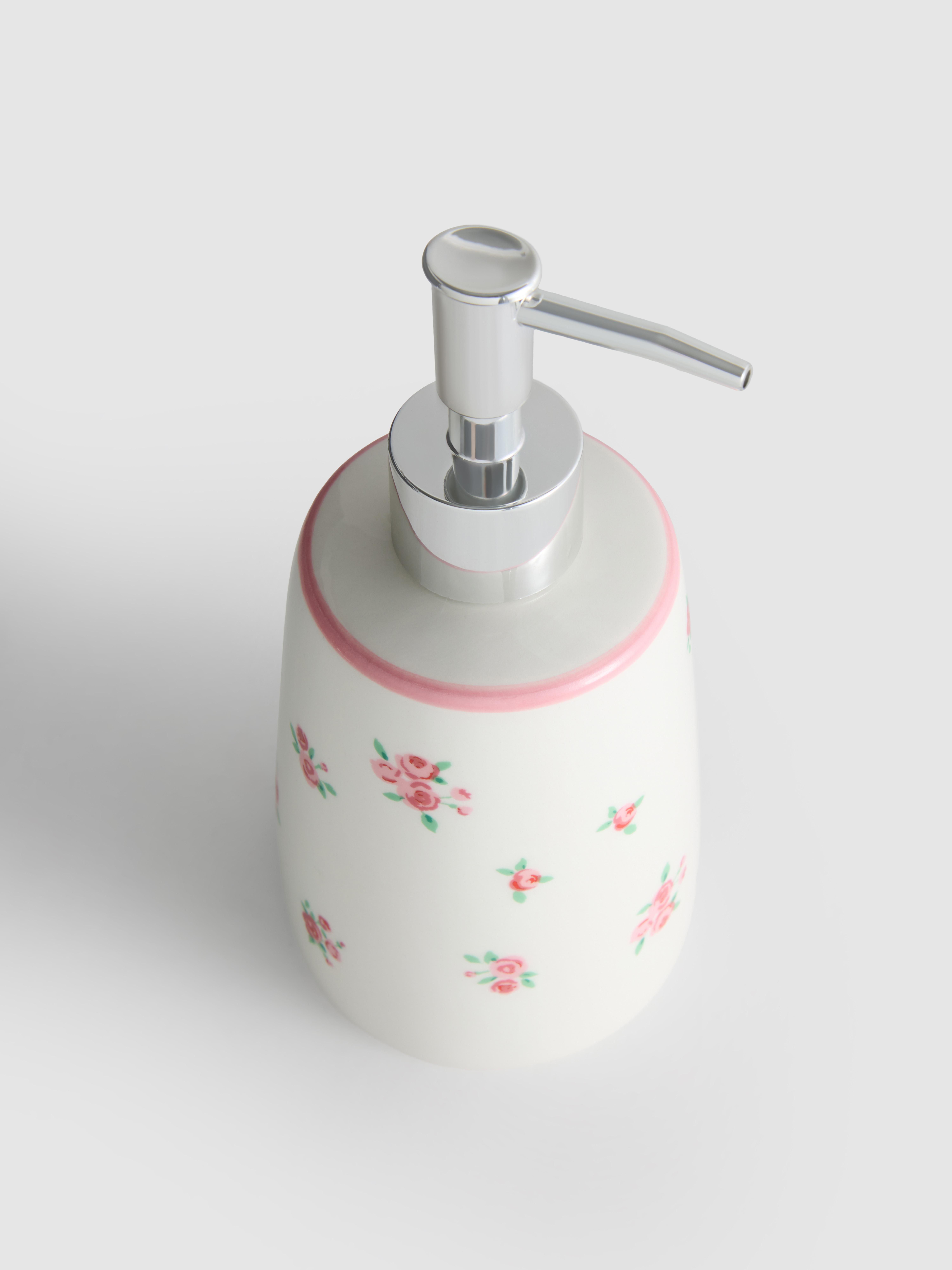 Dispensador de jabón con flores