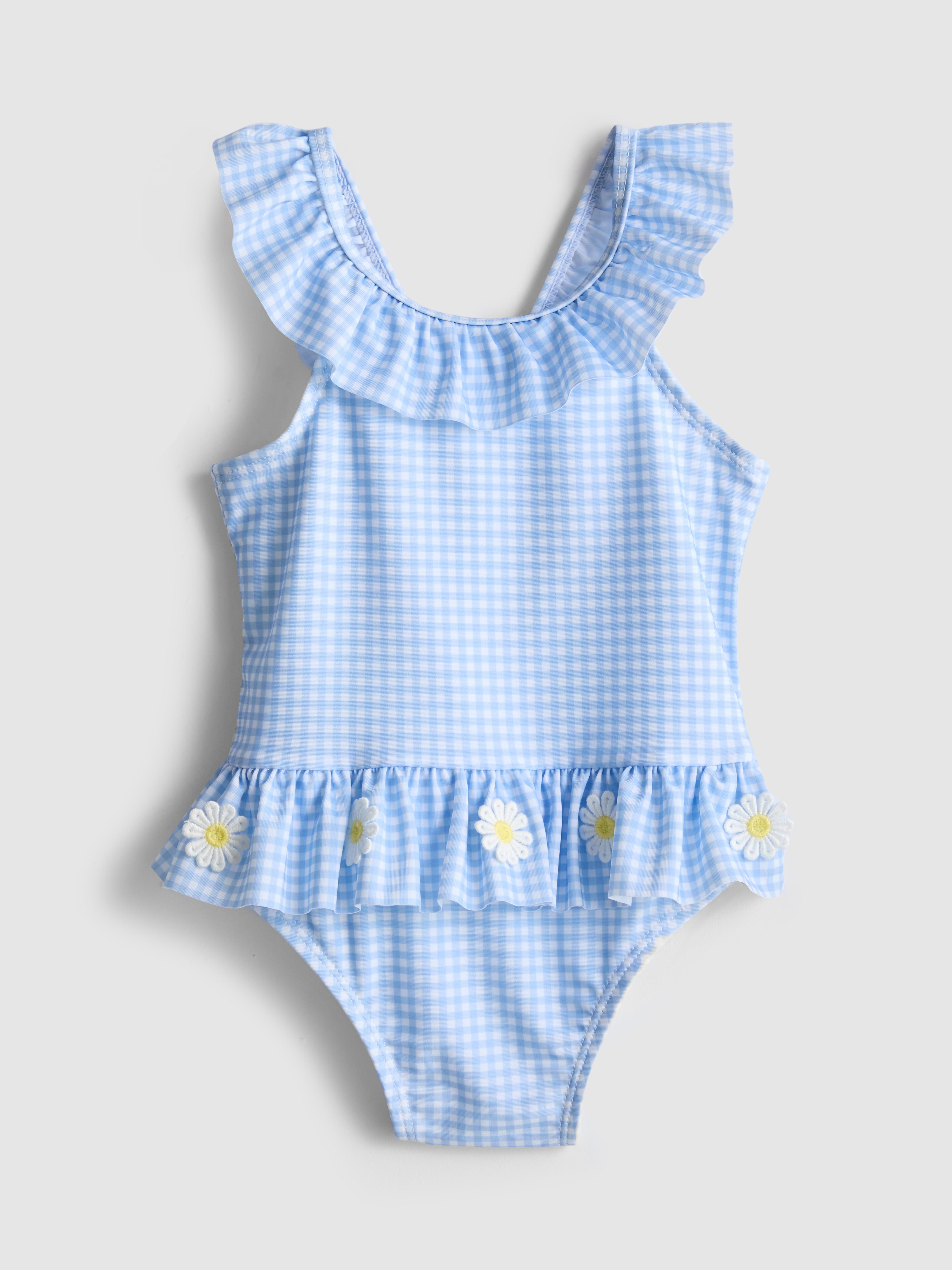 0-36mths | Floral Gingham Check Swimsuit