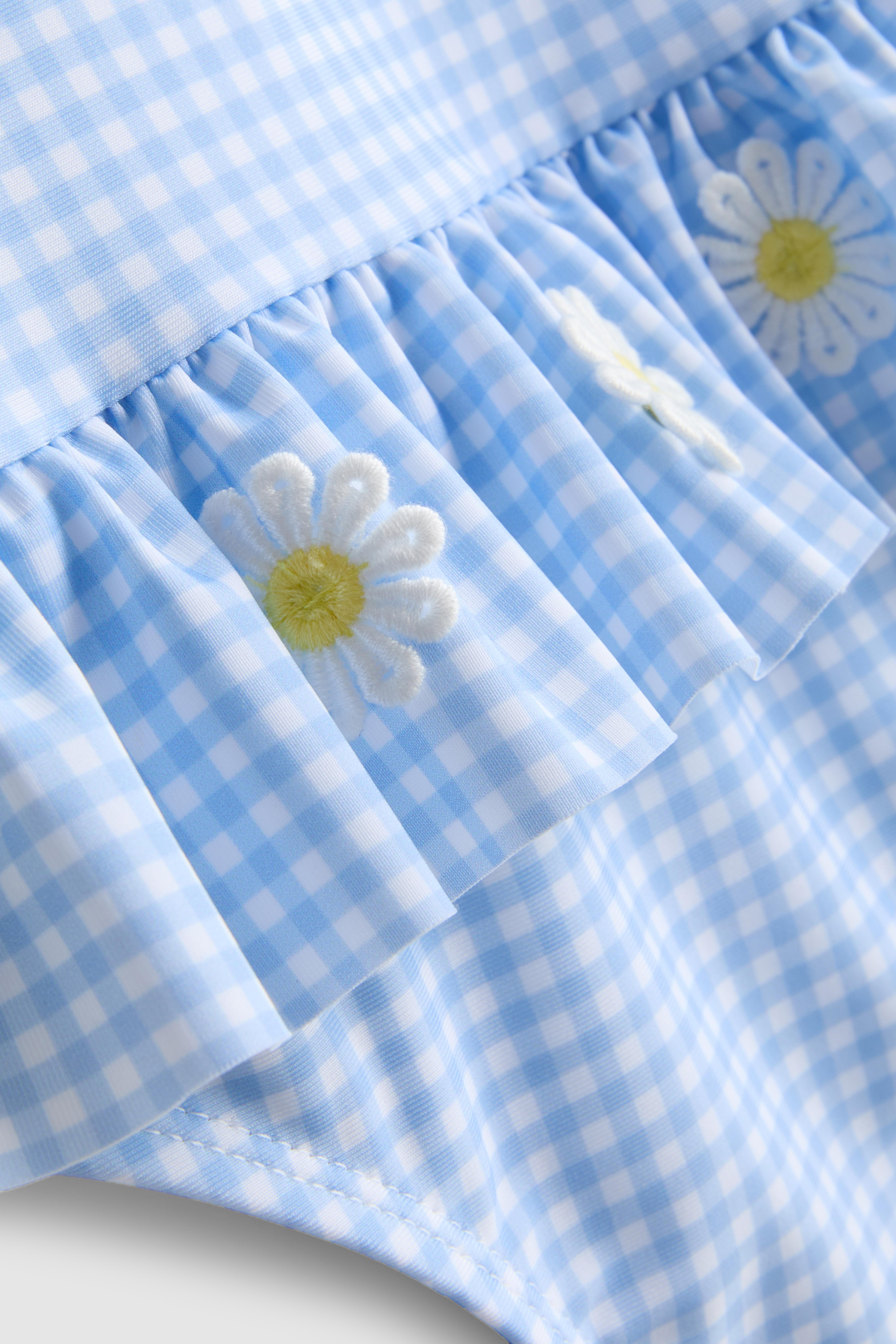 0-36mths | Floral Gingham Check Swimsuit