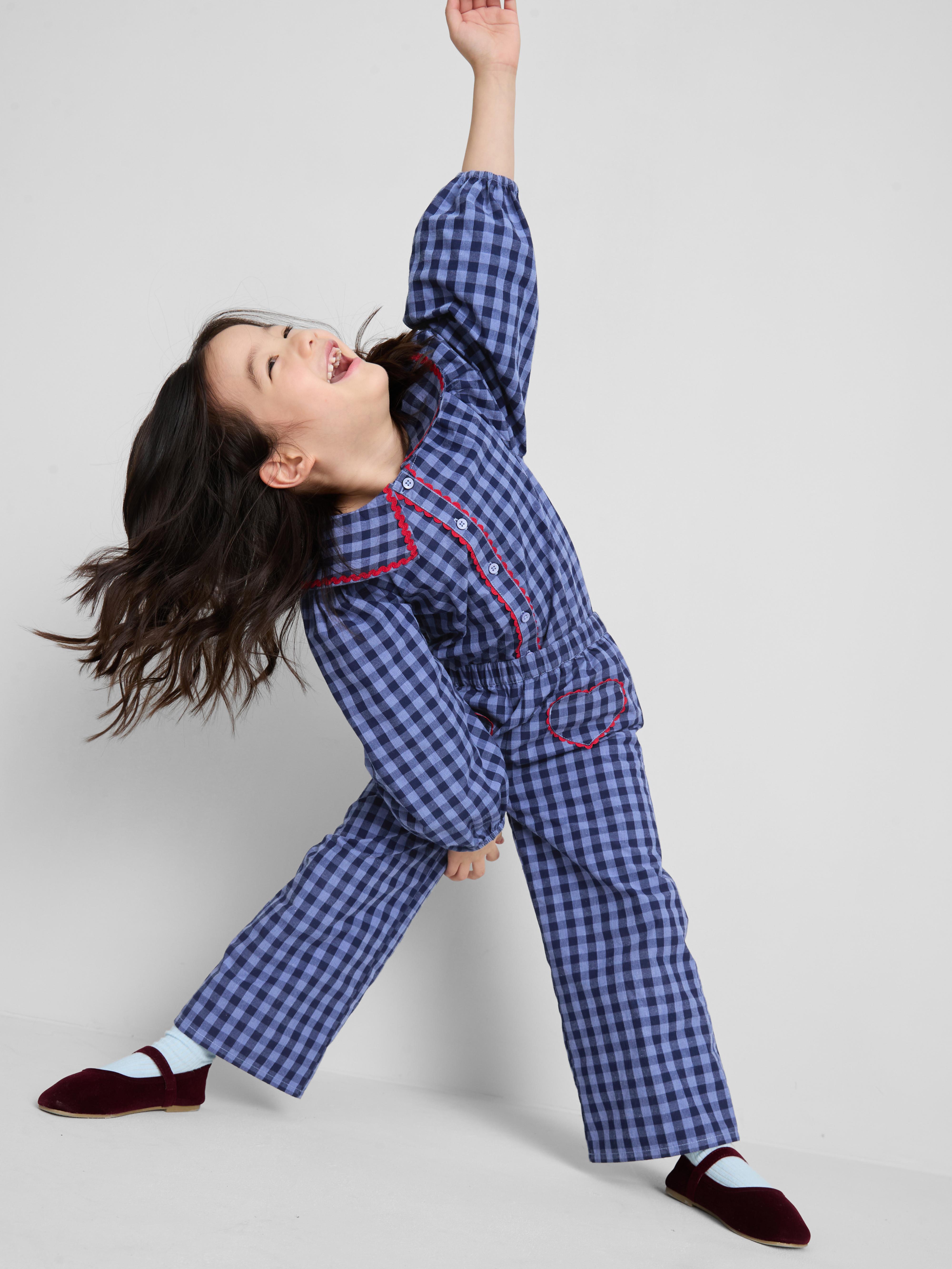 Girls Navy 1.5-8yrs | Gingham Check Pants | Primark