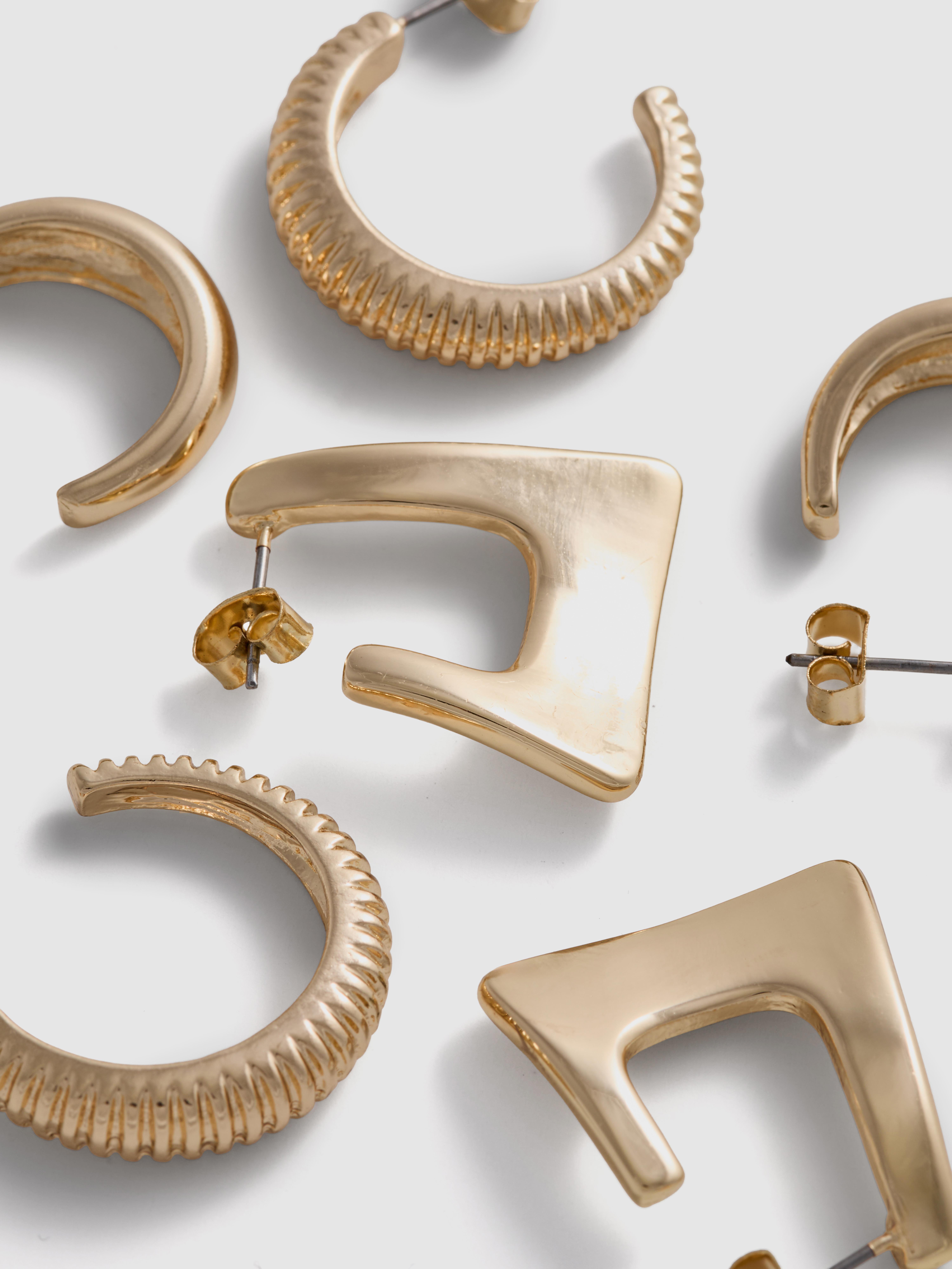 Geometrische oorringen, 3 paar