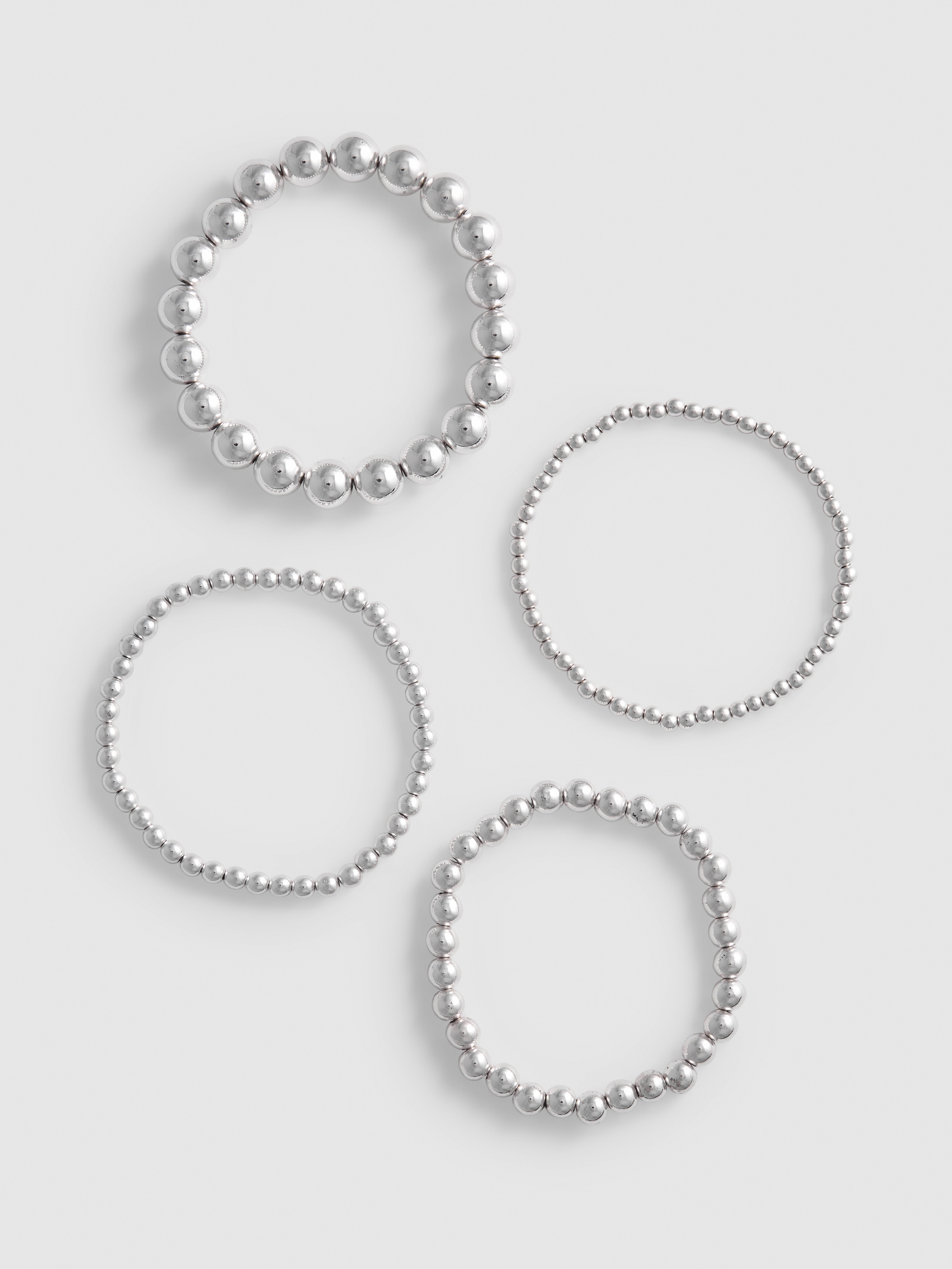 Kralenarmbanden, set van 4 Wit