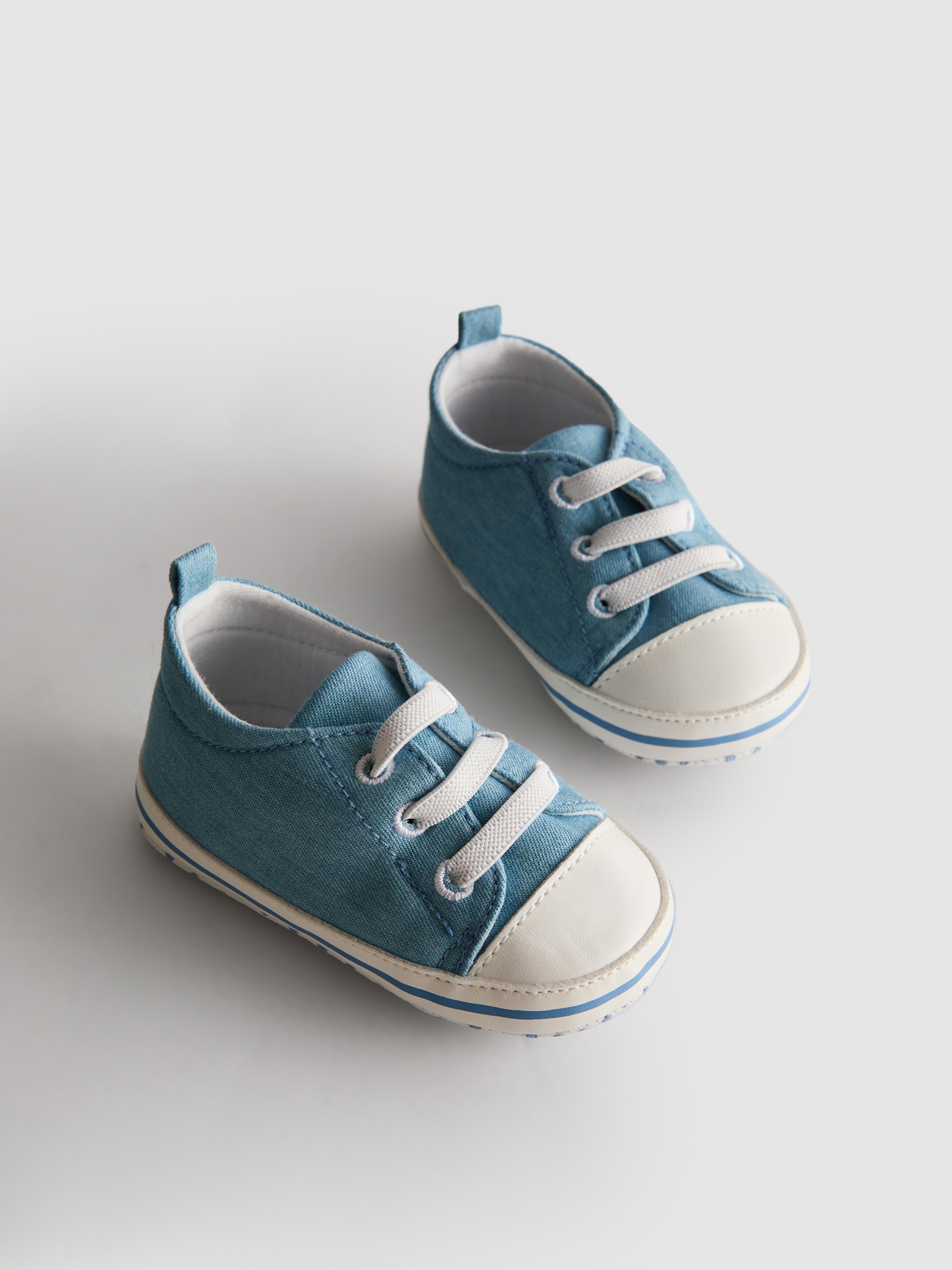 Baby Boys Light Blue Denim Low Tops