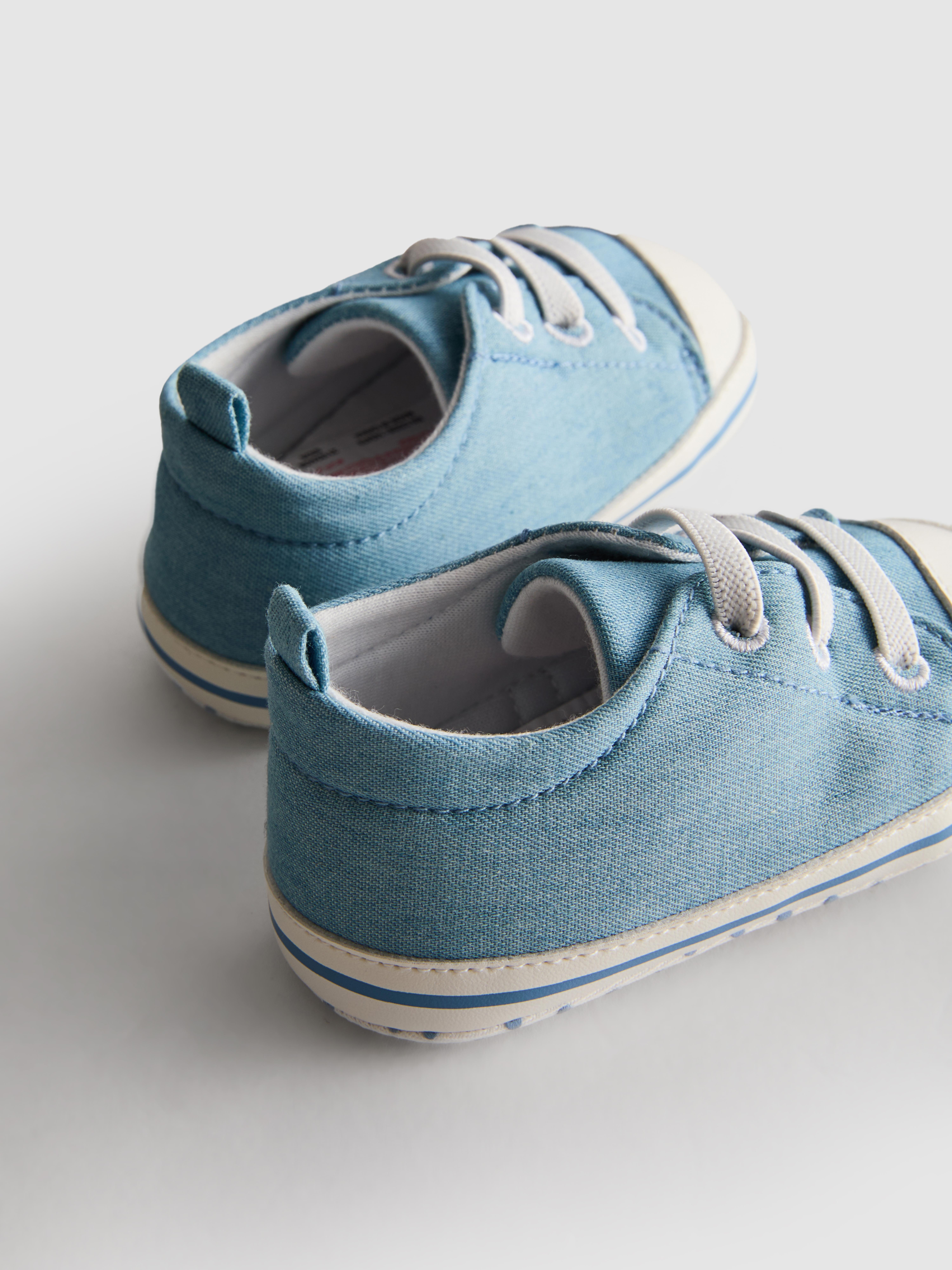 Baby Boys Light Blue Denim Low Tops